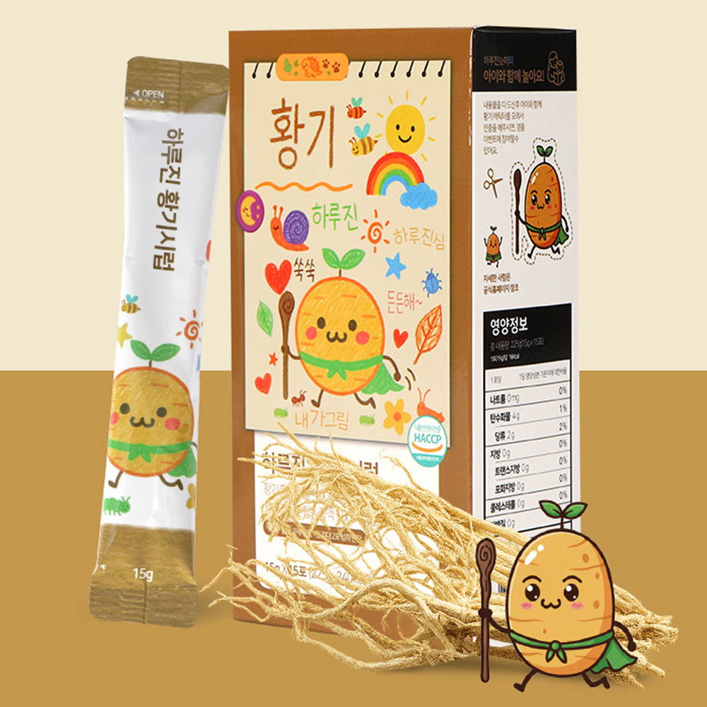 하루진 황기 시럽 15gX15포 어린이 황기즙 맥문동 가시오가피 15포, 2개 - 상세 이미지 2