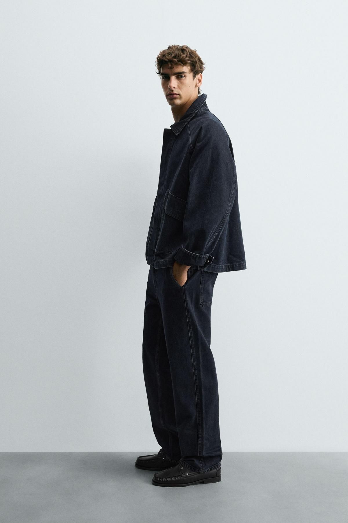 자라 테크니컬 데님 오버핏 포켓 재킷 3991/304 DARK NAVY - 상세 이미지 5