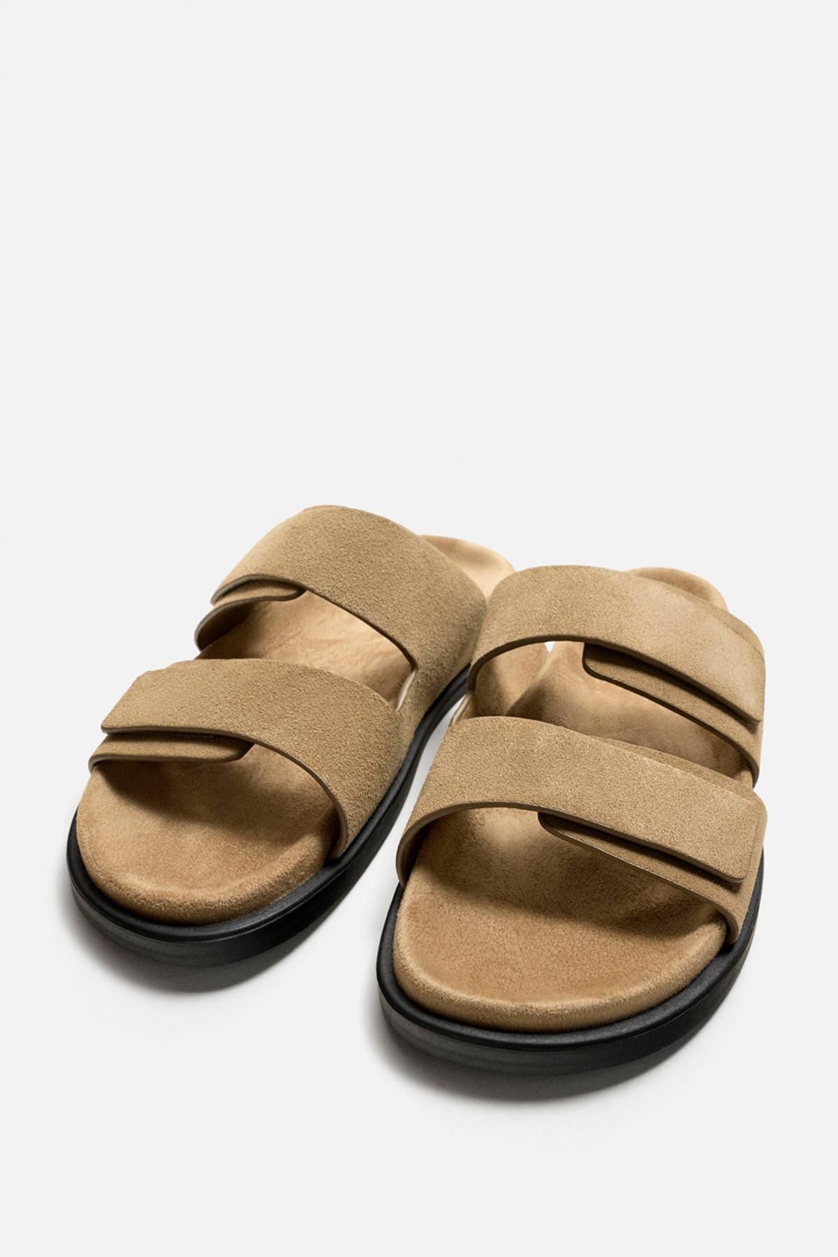 자라 컴포트 더블스트랩 스웨이드 레더 샌들 2703/520 BROWN - 상세 이미지 4