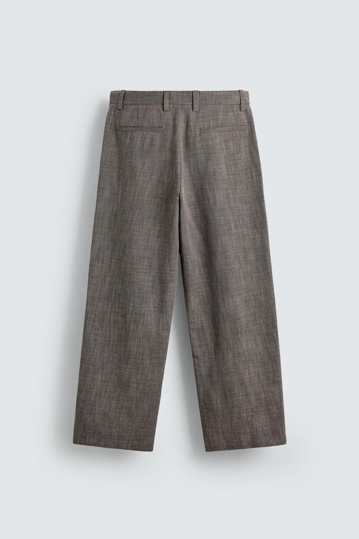 자라 테크니컬 슬림핏 텍스처 수트 팬츠 5905/484 LIGHT BROWN 이미지 7