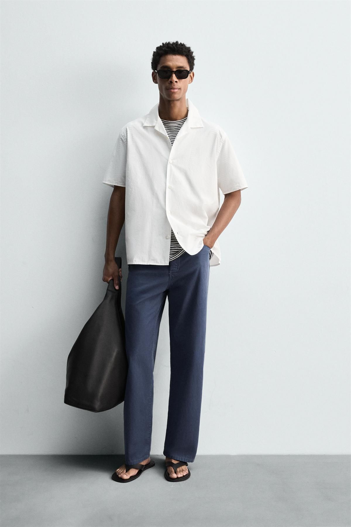 자라 오버사이즈 릴랙스핏 코튼 포플린 화이트 반팔 셔츠 5679/742 OYSTER-WHITE - 상세 이미지 2
