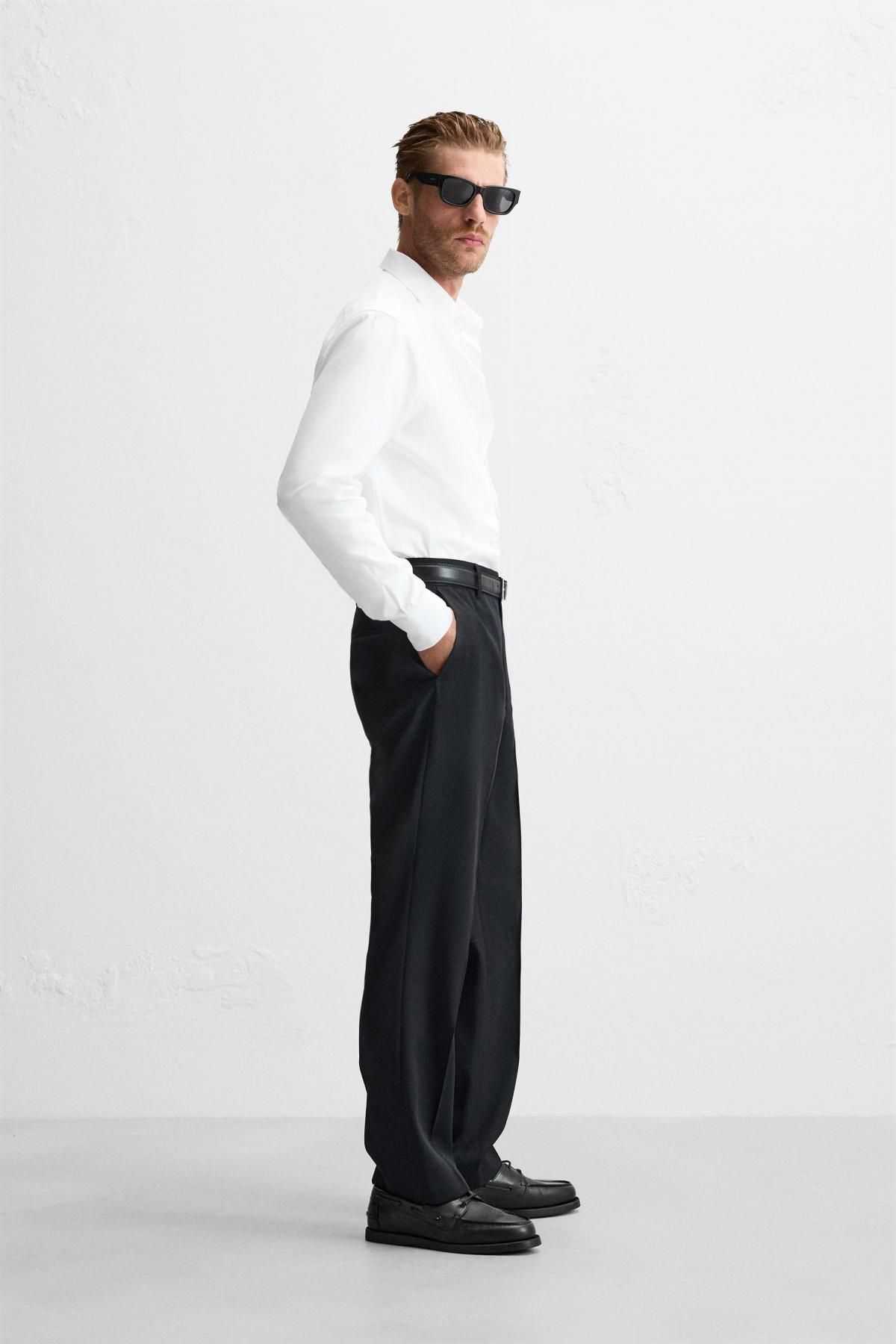 자라 텍스처 레귤러핏 코튼 화이트 긴팔 셔츠 5588/320 WHITE - 상세 이미지 5