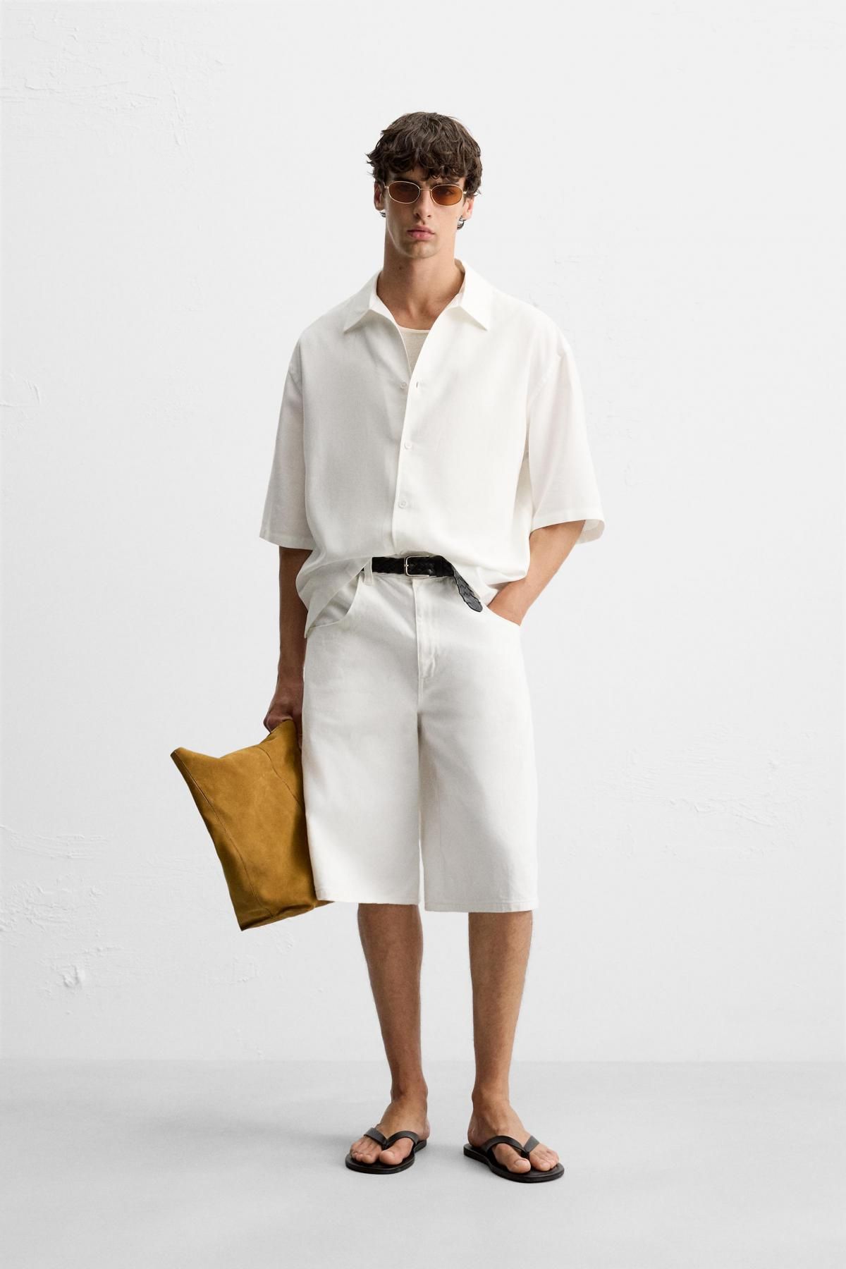 자라 린넨라이크 릴렉스핏 반팔 셔츠 3992/250 WHITE - 상세 이미지 2
