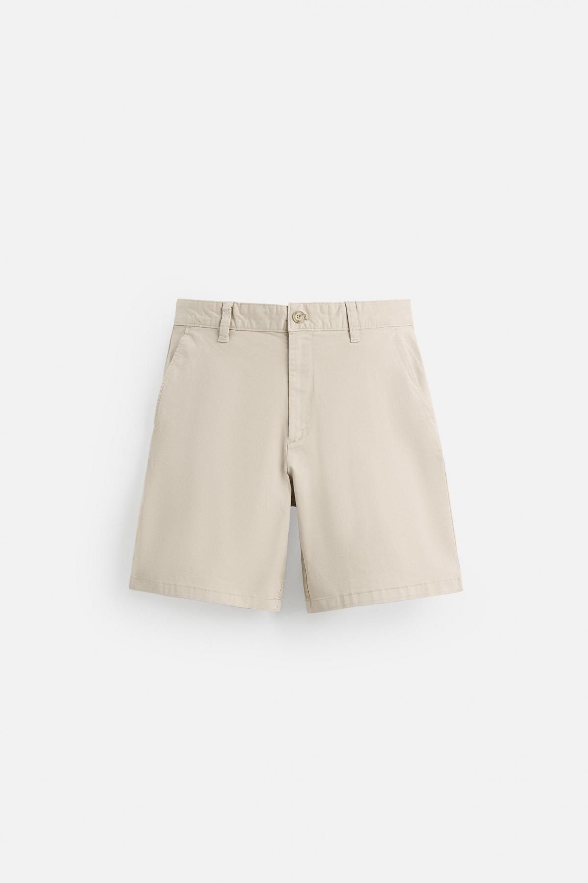 자라 스트레치 코튼 레귤러핏 치노 반바지 9252/375 BEIGE - 메인 이미지