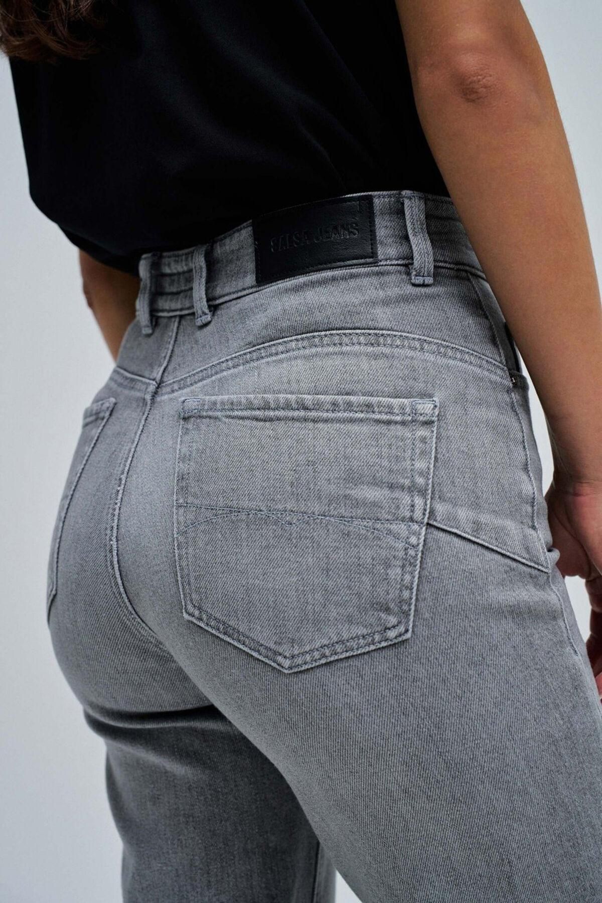 살사진스 스트레이트핏 푸쉬인 데님 팬츠 그레이 5942220 GRIS - 상세 이미지 5