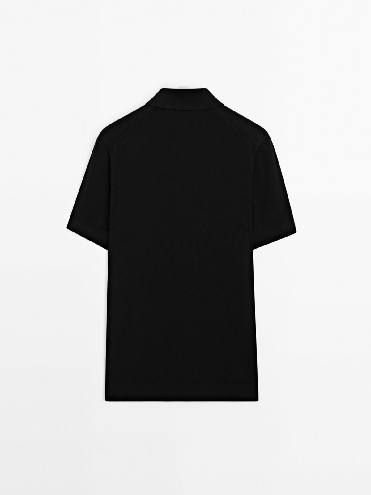 마시모두띠 미니멀 코튼 테크니컬 쿼터집 폴로셔츠 0940/201 BLACK 이미지 7