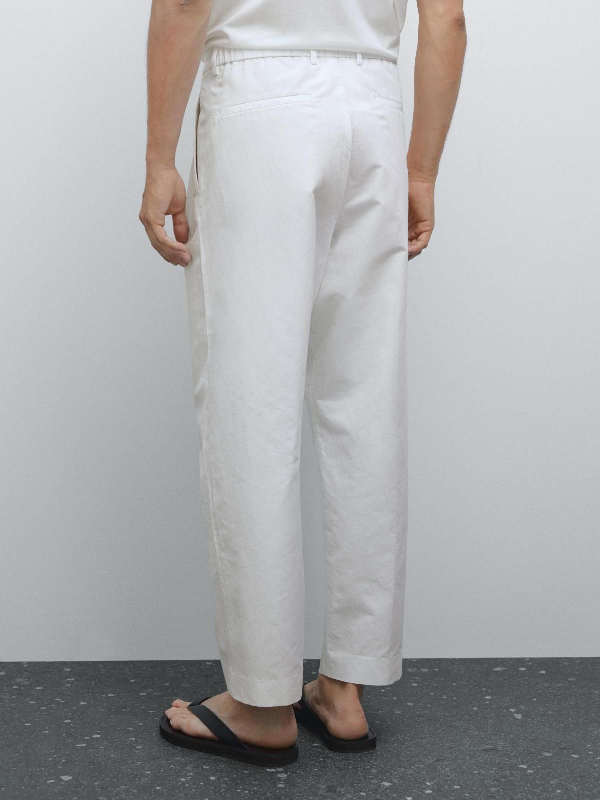 마시모두띠 화이트 와이드 벌룬핏 더블다트 팬츠 0016/008 OFF WHITE - 상세 이미지 3