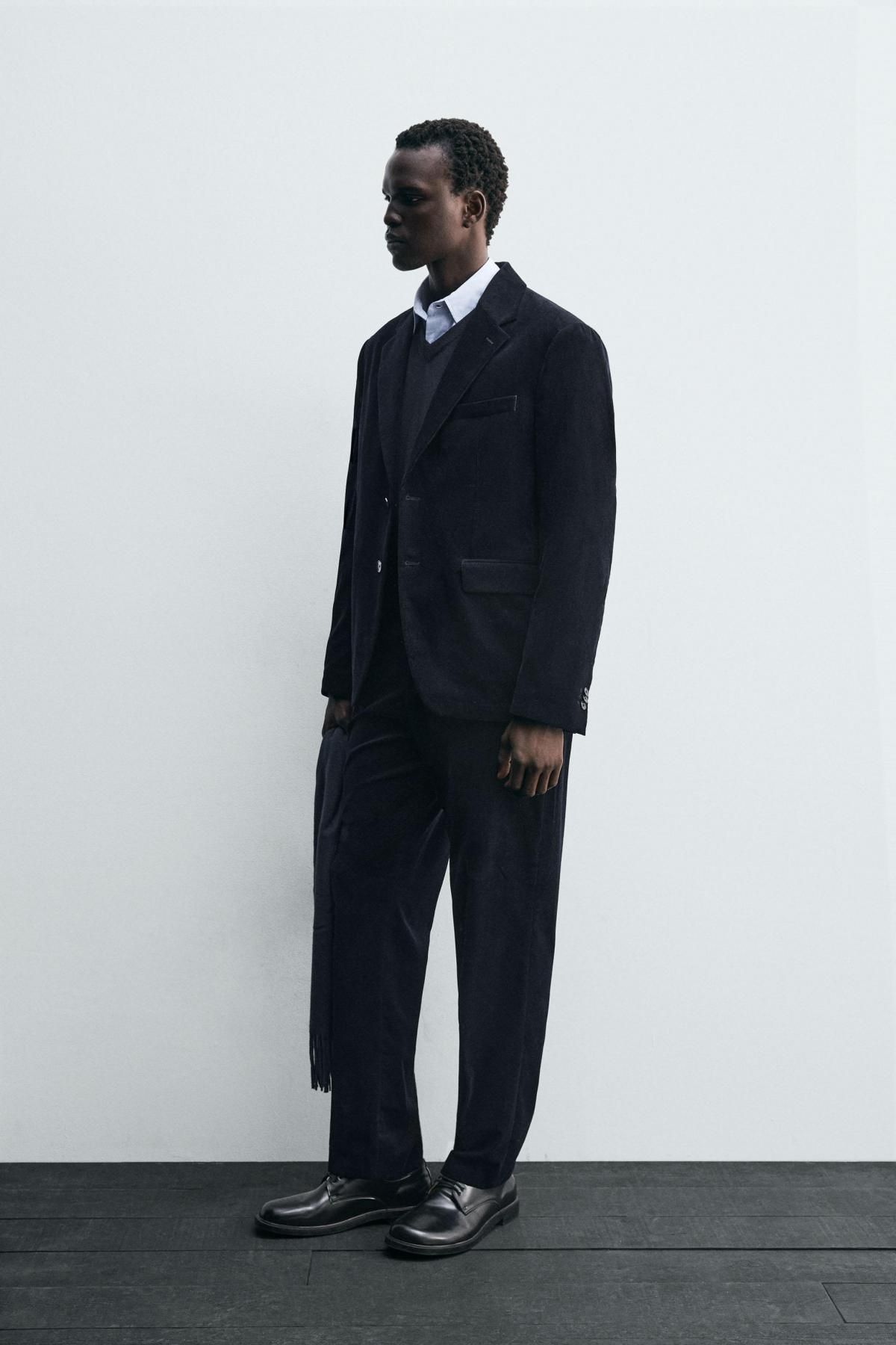 자라 테크니컬 코듀로이 테일러드 재킷 4410/320 NAVY BLUE - 상세 이미지 5