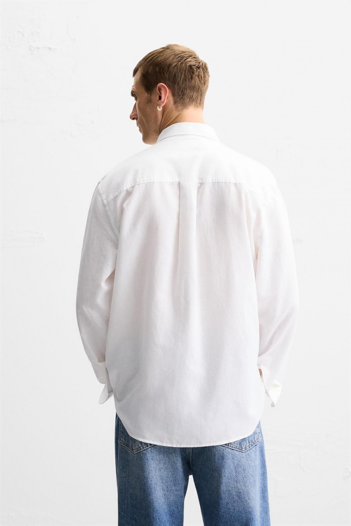 자라 프리미엄 린넨 코튼 긴팔 셔츠 1063/305 WHITE - 상세 이미지 4