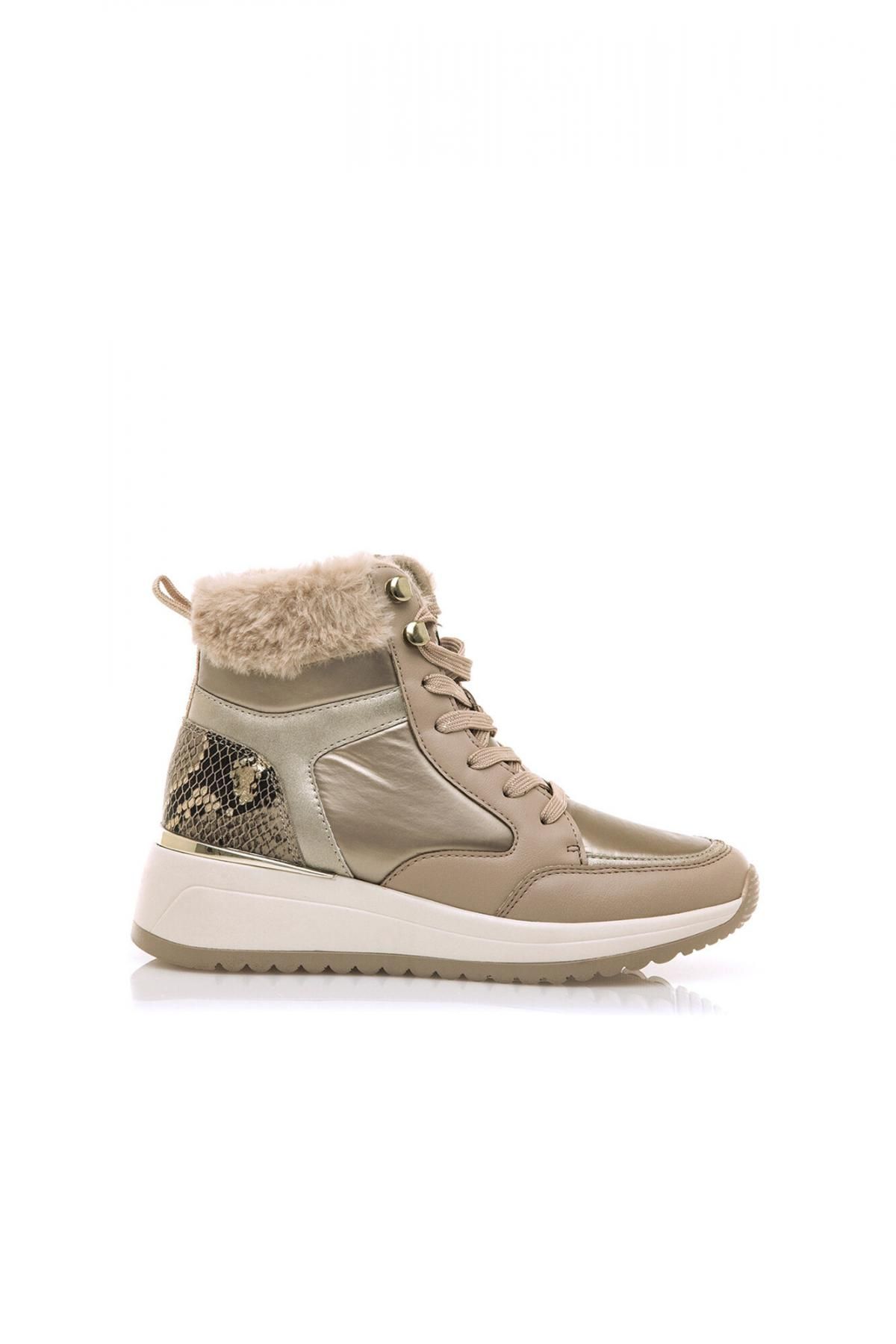 마리아마레 애니멀 프린트 퍼 하이탑 스니커즈 3892144 BEIGE - 상품 이미지