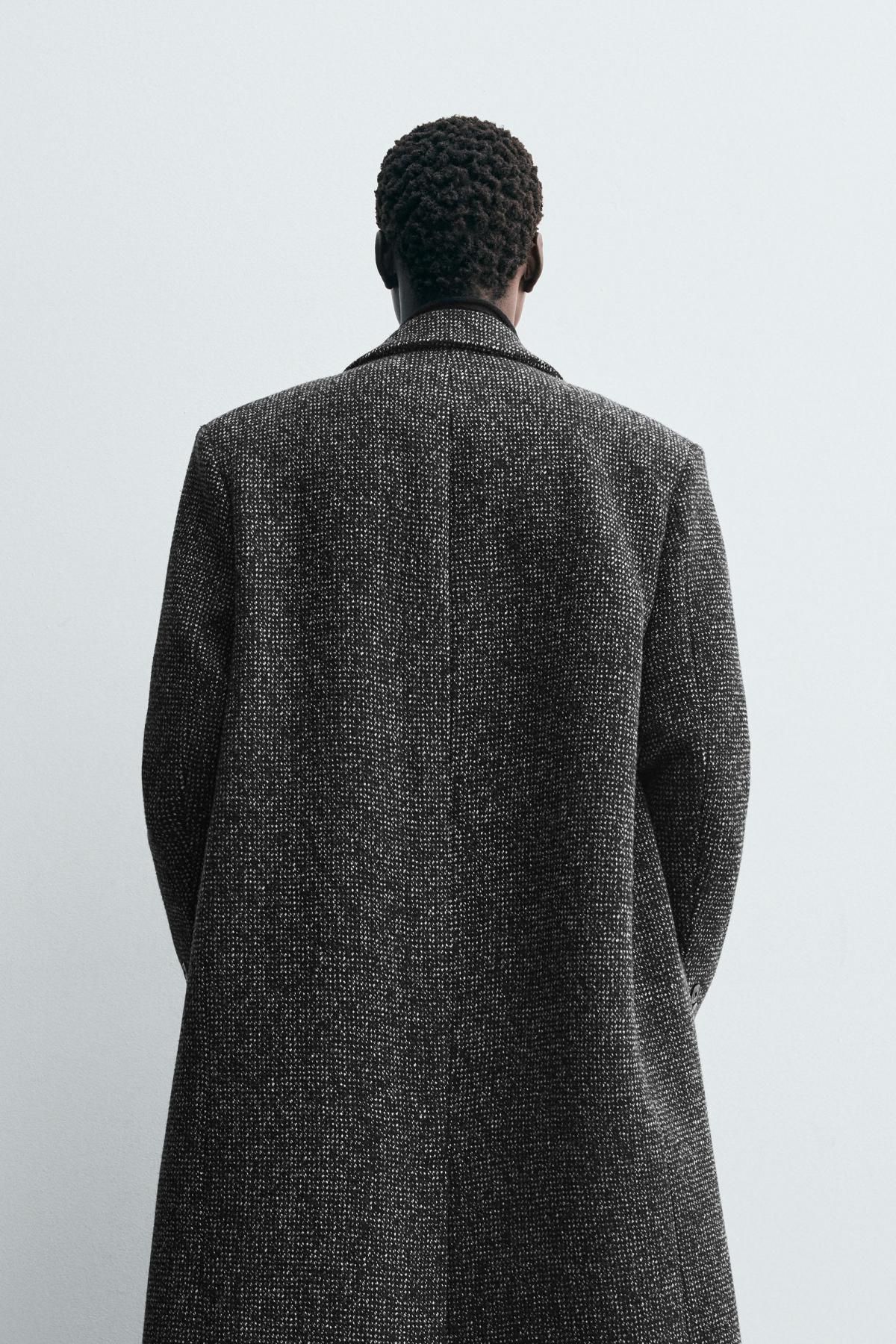 자라 테크니컬 울블렌드 레귤러핏 싱글 코트 6612/675 BLACK - 상세 이미지 4