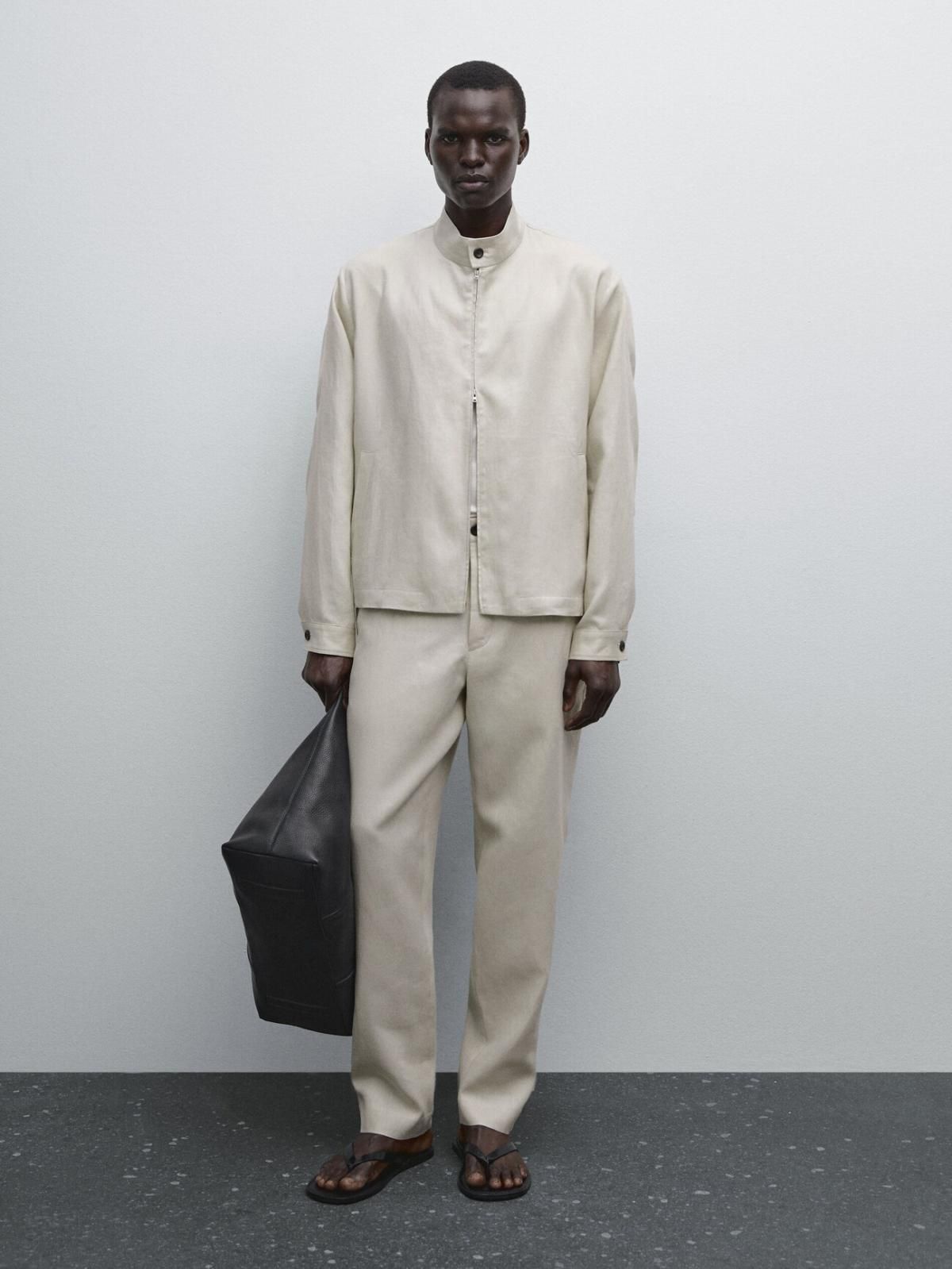 마시모두띠 100 리넨 클래식 와이드 팬츠 2862/354 LIGHT BEIGE - 상세 이미지 2