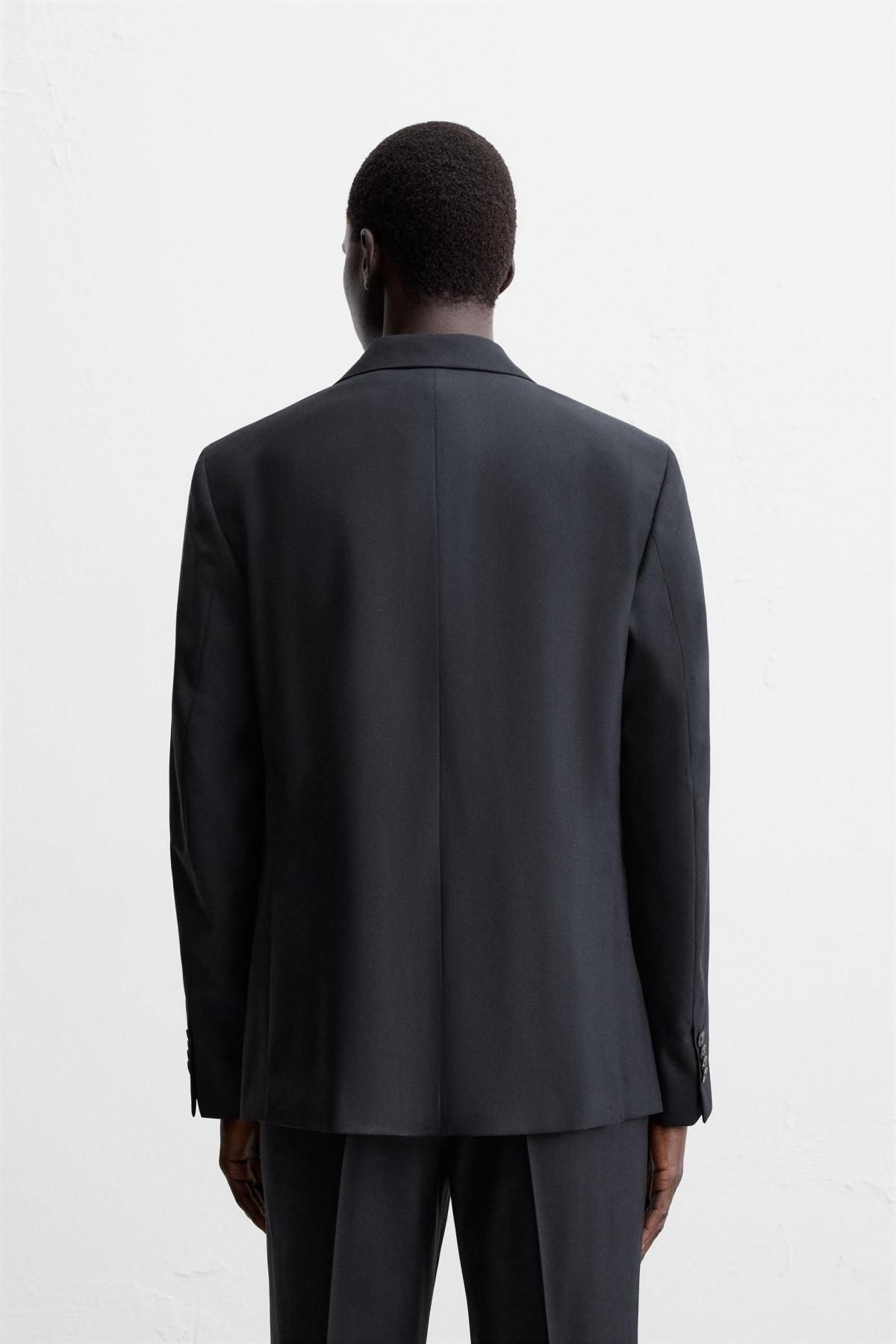 자라 클래식 헤링본 테일러드 블레이저 5732/173 NAVY BLUE - 상세 이미지 4