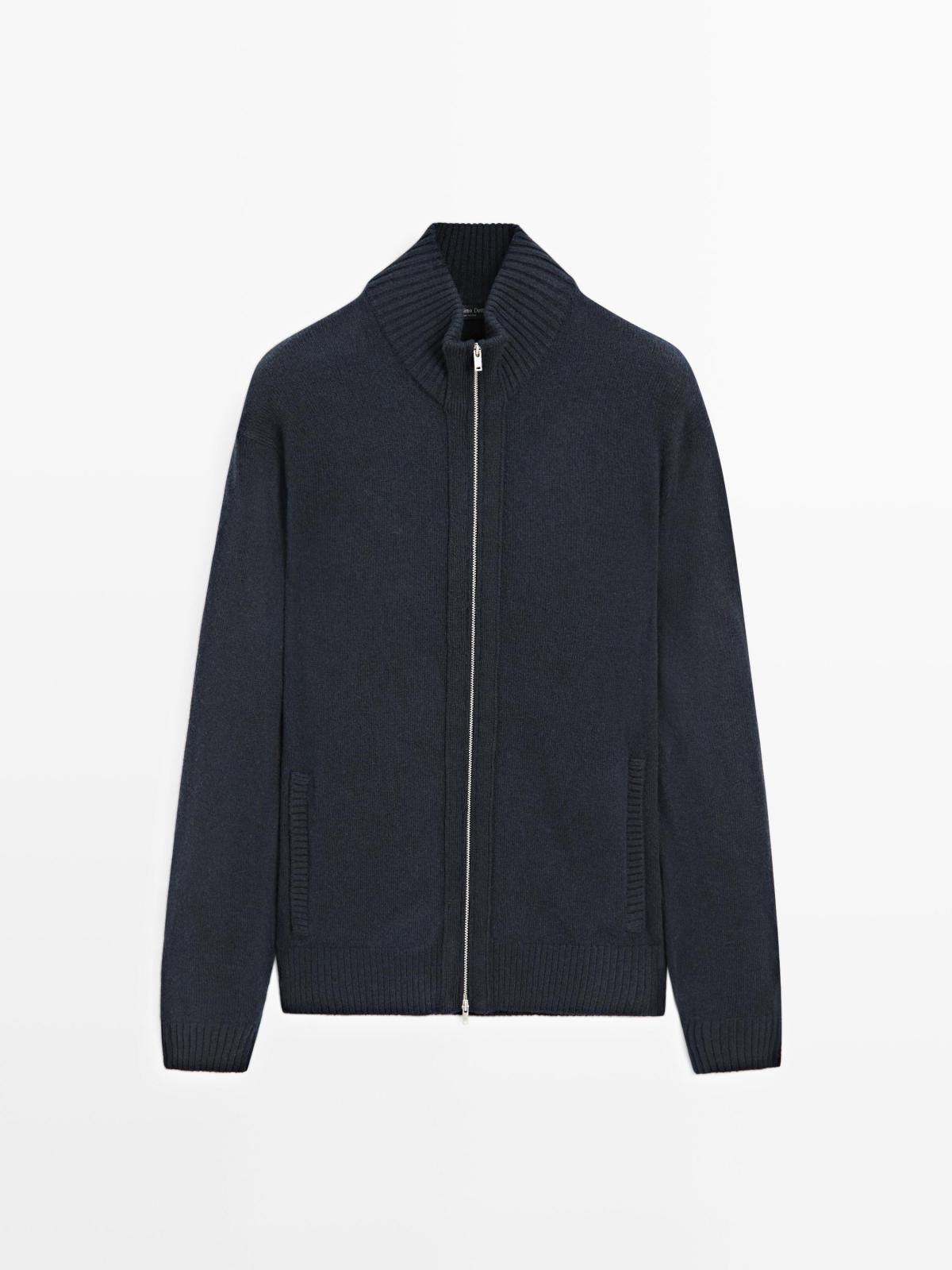 마시모두띠 테크니컬 울블렌드 집업 니트 카디건 1066/240 NAVY BLUE - 상품 이미지