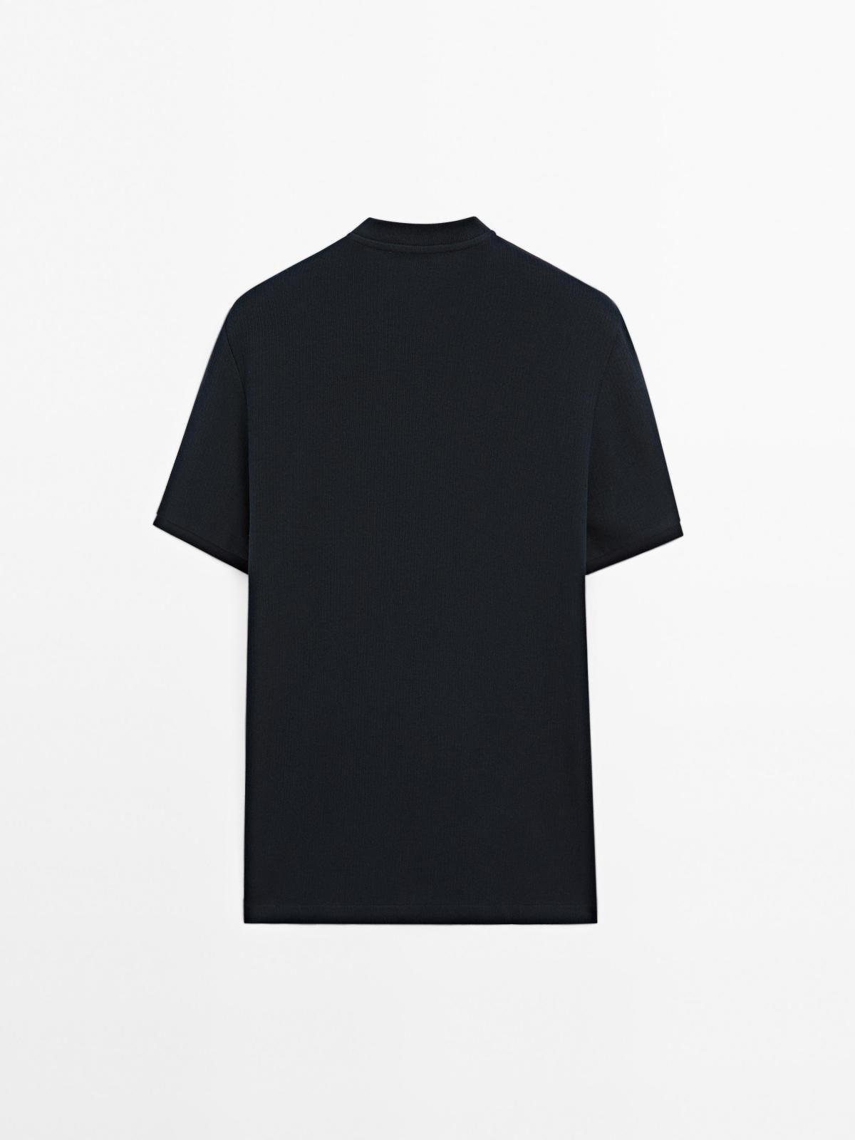 마시모두띠 블랙 테크니컬 스탠드카라 반팔 골지 폴로셔츠 0616/155 NAVY BLUE - 상세 이미지 4