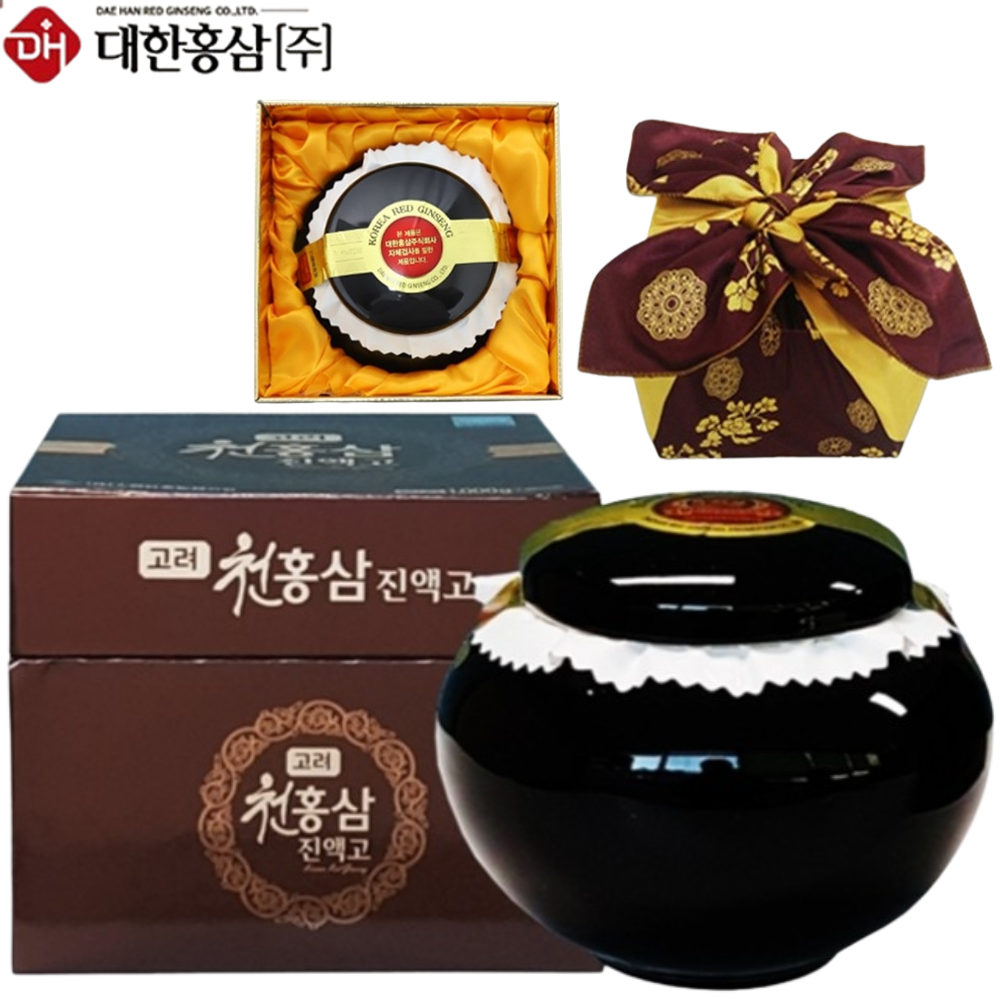 대한홍삼진흥공사 고려 천홍삼 진액고 1000g 국내산 홍삼 진액 농축액 엑기스 선물포장 - 상품 이미지