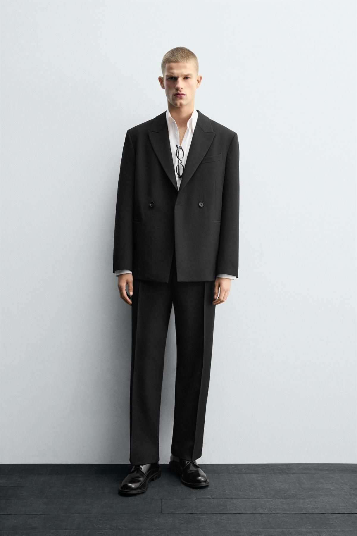 자라 더블브레스트 울 수트 블레이저 6791/573 BLACK - 상세 이미지 2