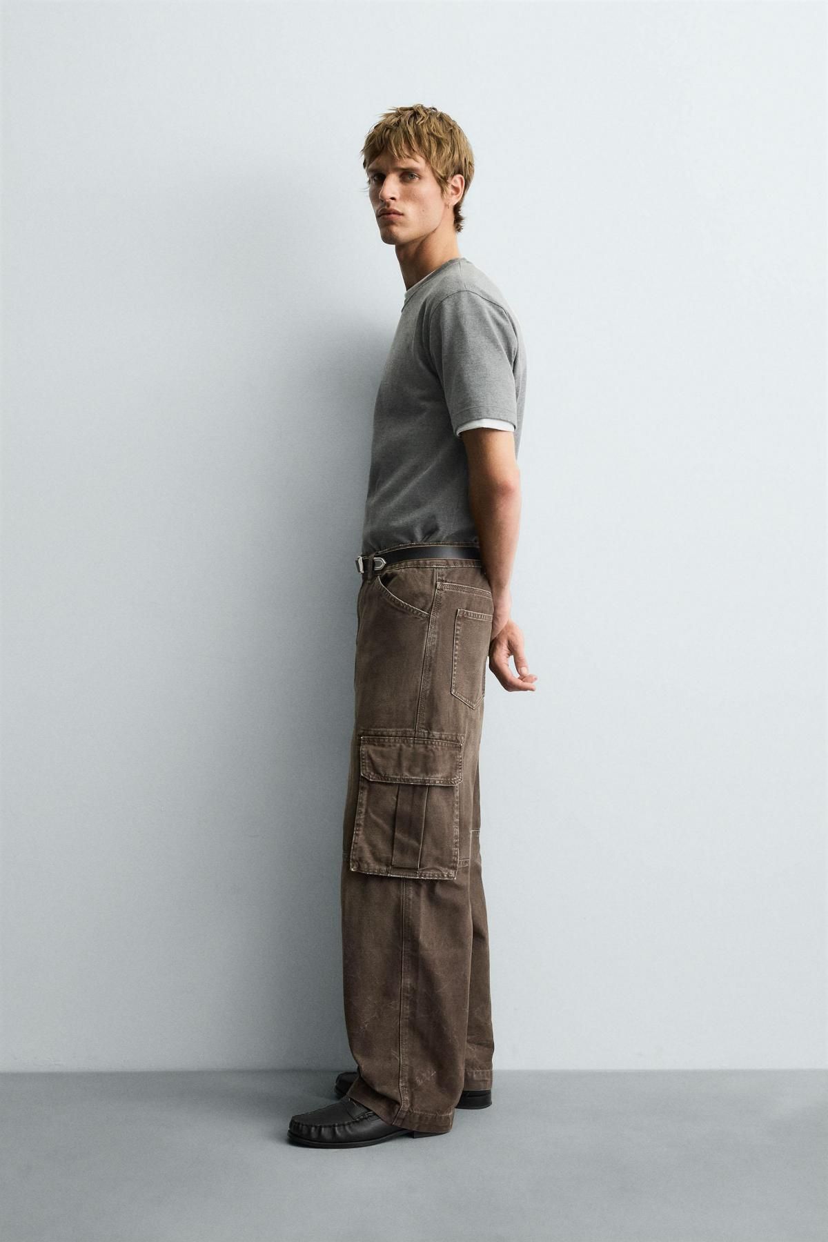 자라 테크니컬 스트레이트핏 카고 데님 팬츠 8062/373 BROWN - 상세 이미지 4