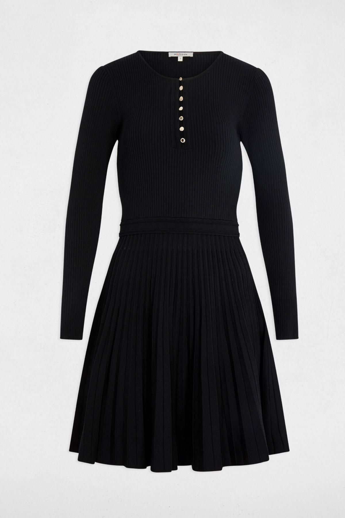 모르간 플리츠 버튼 슬림핏 미니 원피스 6892244 NEGRO - 상품 이미지