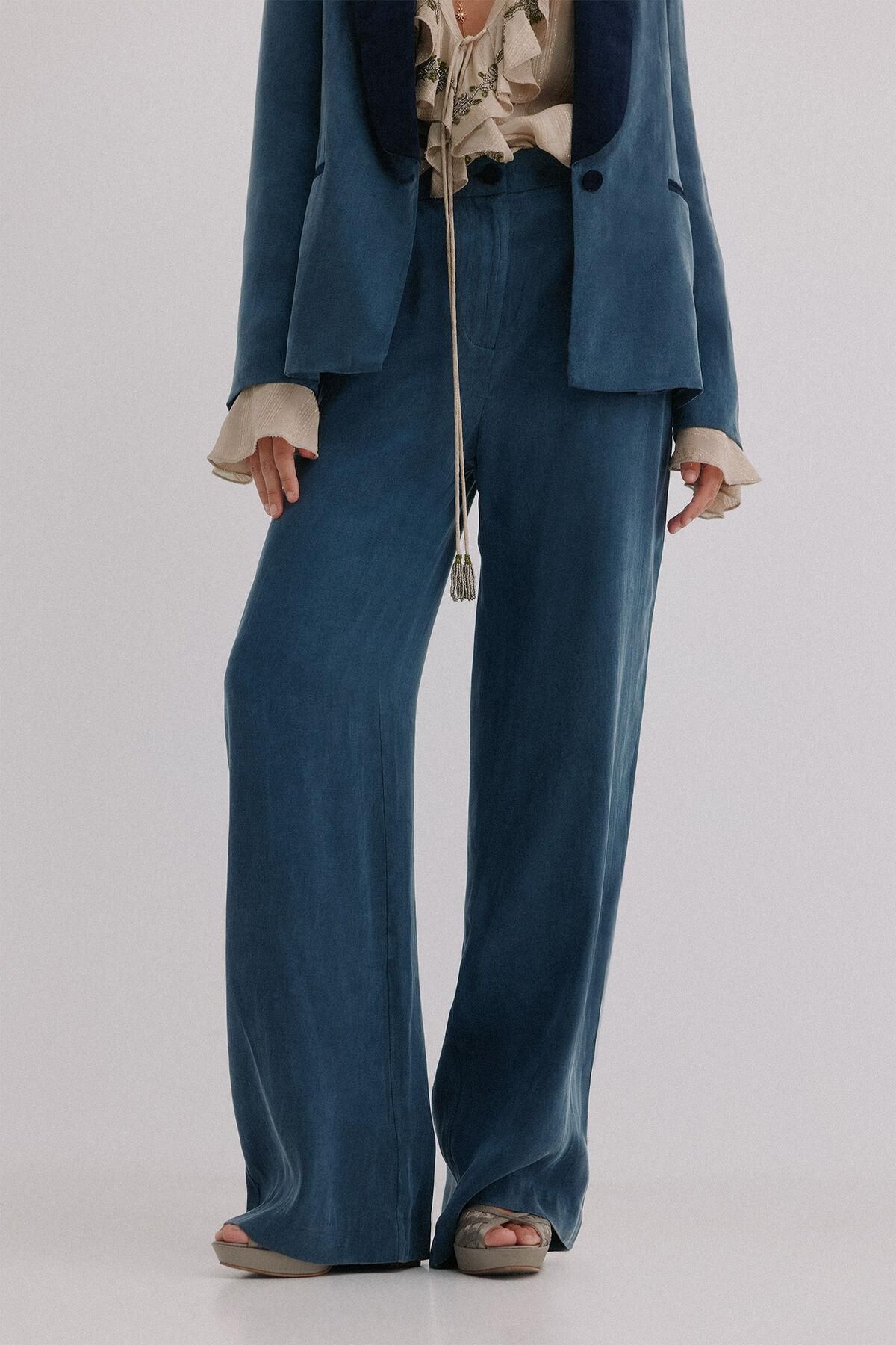 호스 인트로피아 와이드 테크니컬 슬랙스 팬츠 6542832 AZUL MARINO - 상품 이미지