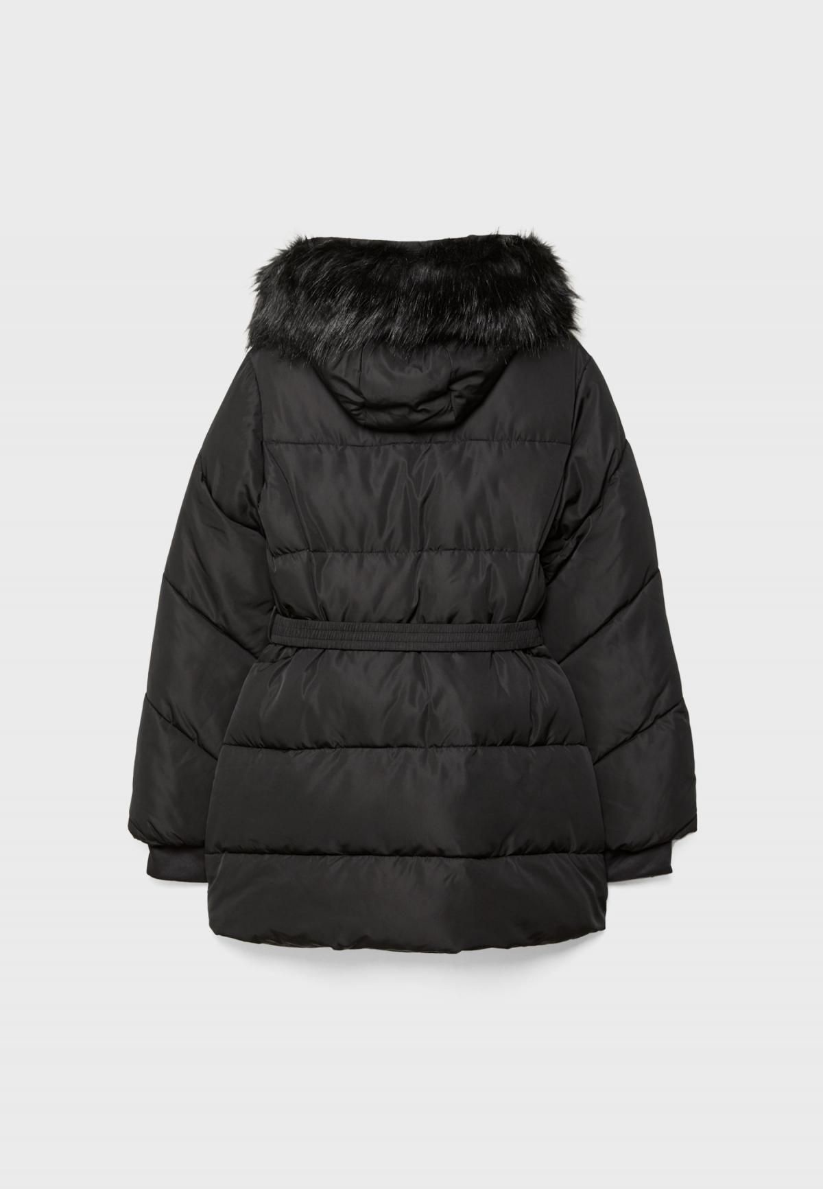 스트라디바리우스 테크니컬 하이넥 벨트 퍼 칼라 롱 패딩 5840/722 BLACK - 상세 이미지 3