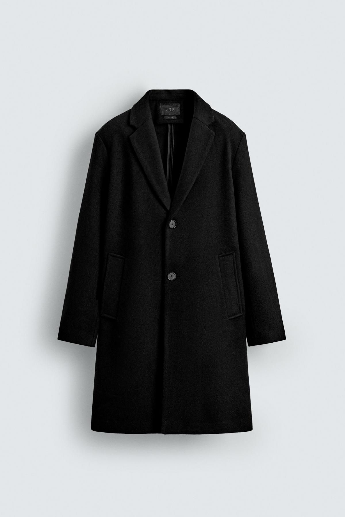 자라 클래식 싱글핏 울 블렌드 코트 5070/100 BLACK - 상품 이미지