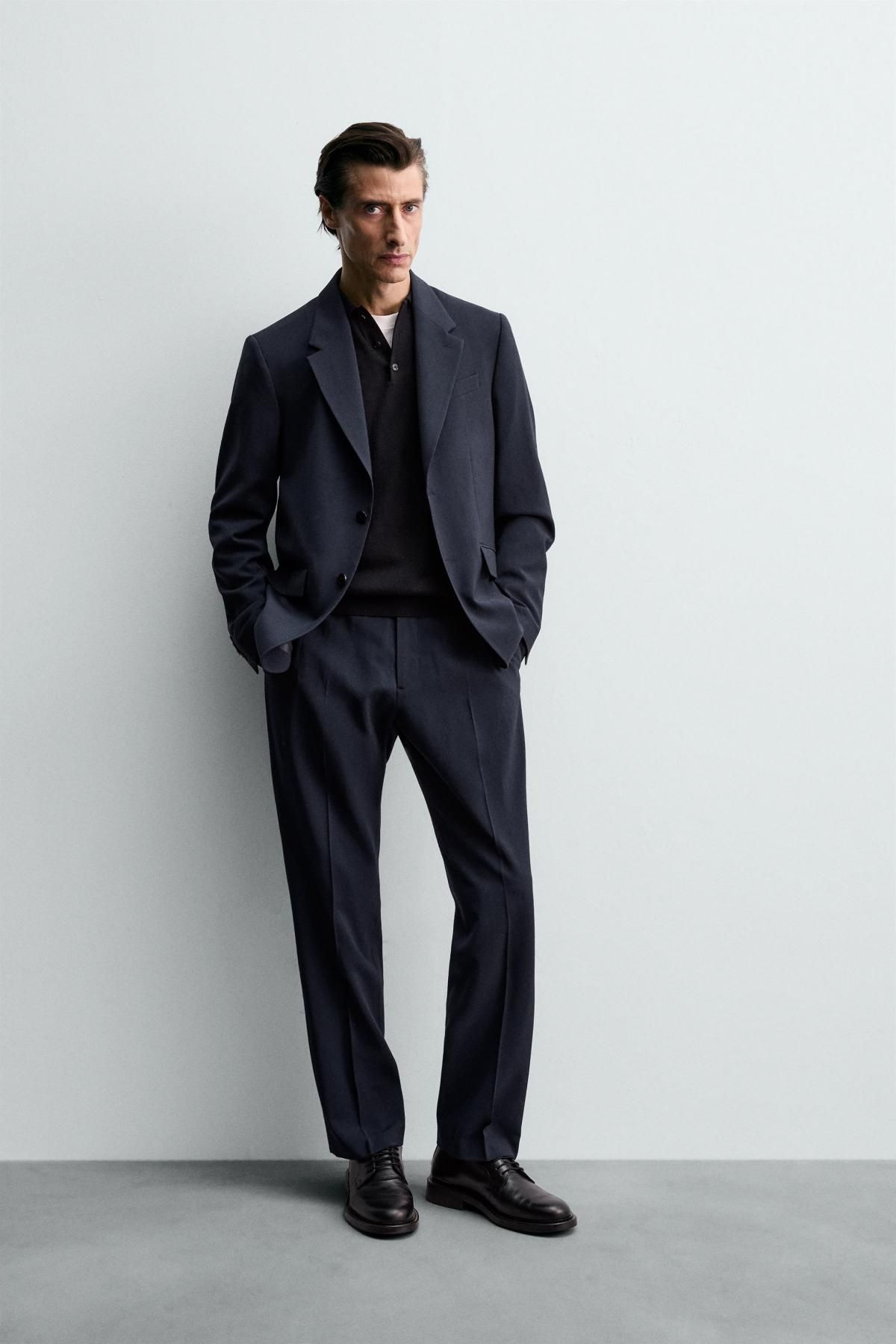 자라 이탈리안 울 클래식 테일러드 블레이저 1564/517 NAVY BLUE - 상세 이미지 2