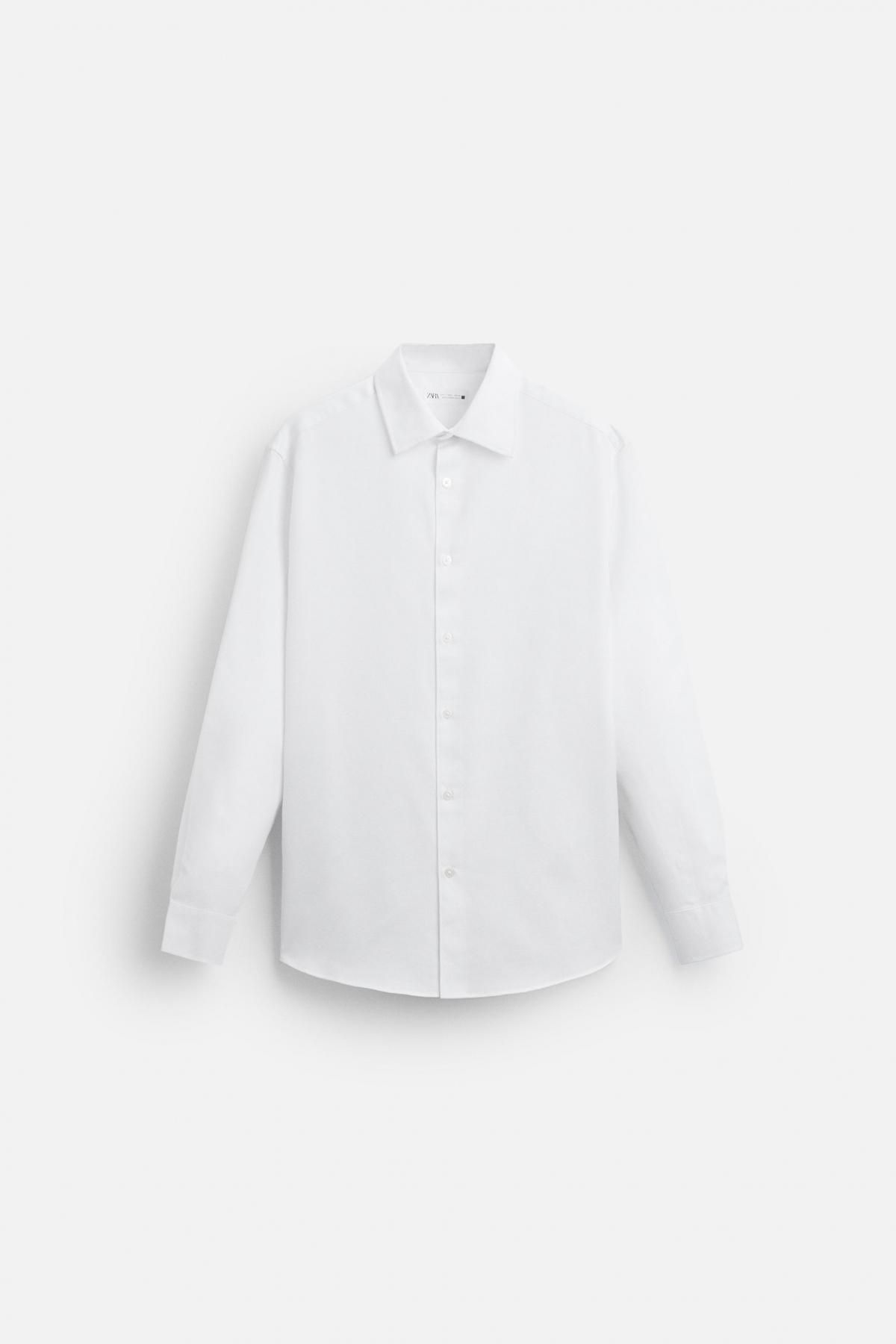 자라 이지케어 텍스처 셔츠 7545/710 WHITE - 메인 이미지