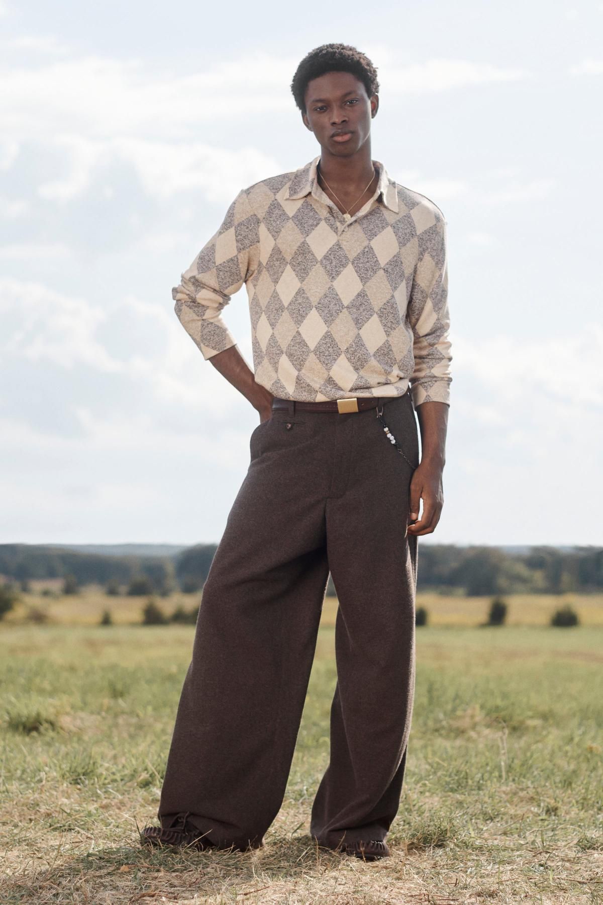 자라 한정판 와이드 체인 울 팬츠 5793/068 GREY MARL - 상세 이미지 2