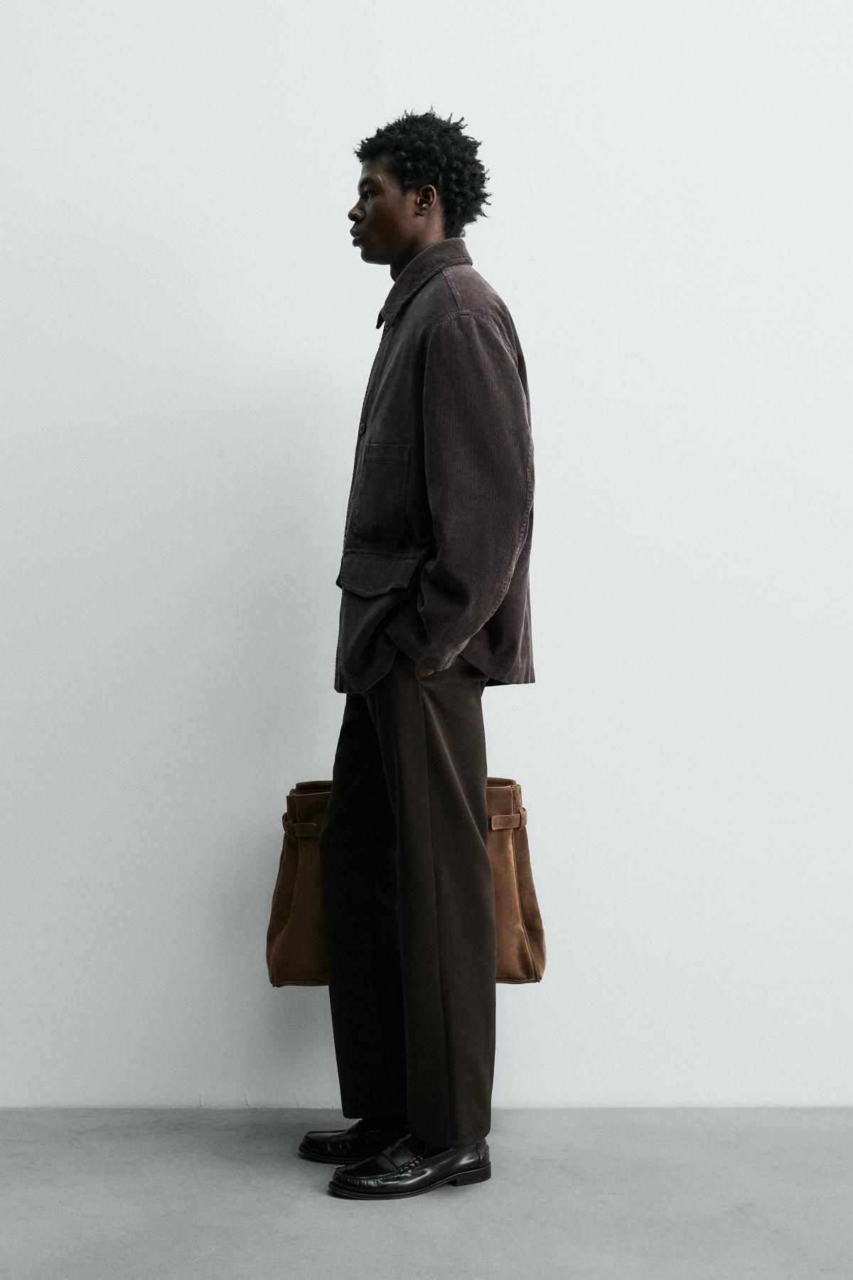 자라 코듀로이 오버핏 포켓 재킷 8491/225 DARK BROWN - 상세 이미지 5
