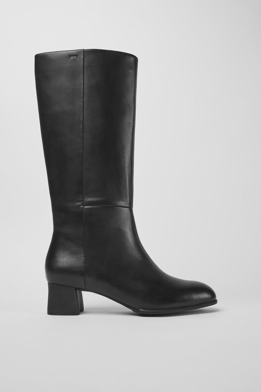 캠퍼 블랙 가죽 힐 앵클부츠 Katie K400591-001 BLACK - 메인 이미지