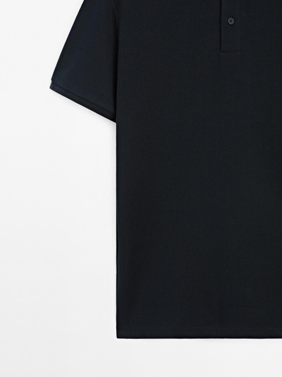 마시모두띠 블랙 테크니컬 스탠드카라 반팔 골지 폴로셔츠 0616/155 NAVY BLUE - 상세 이미지 3