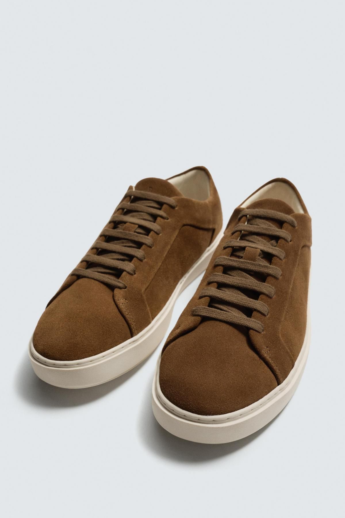 자라 미니멀 스웨이드 남성 베이직 스니커즈 2228/720 CAMEL BROWN - 상세 이미지 2