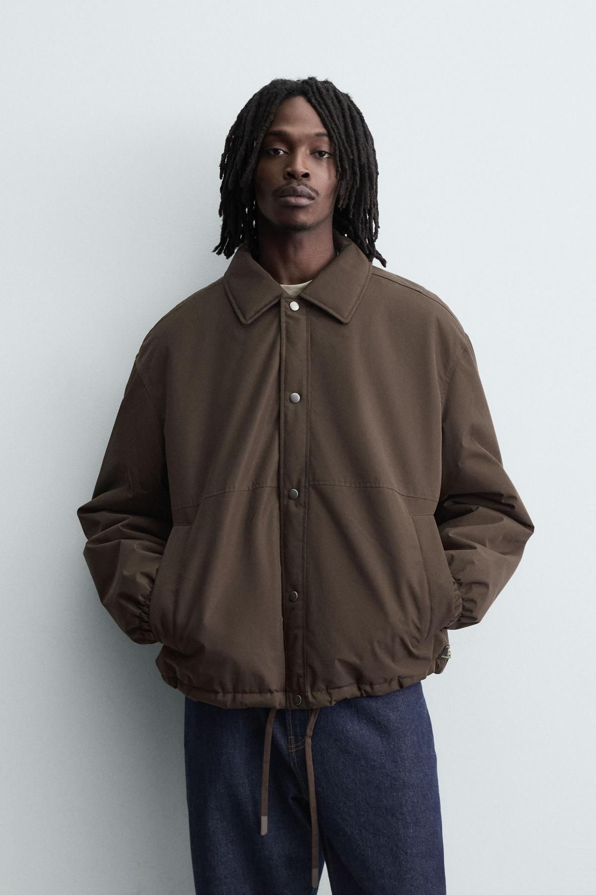 자라 테크니컬 퀼팅 브라운 재킷 3833/401 BROWN - 상세 이미지 3
