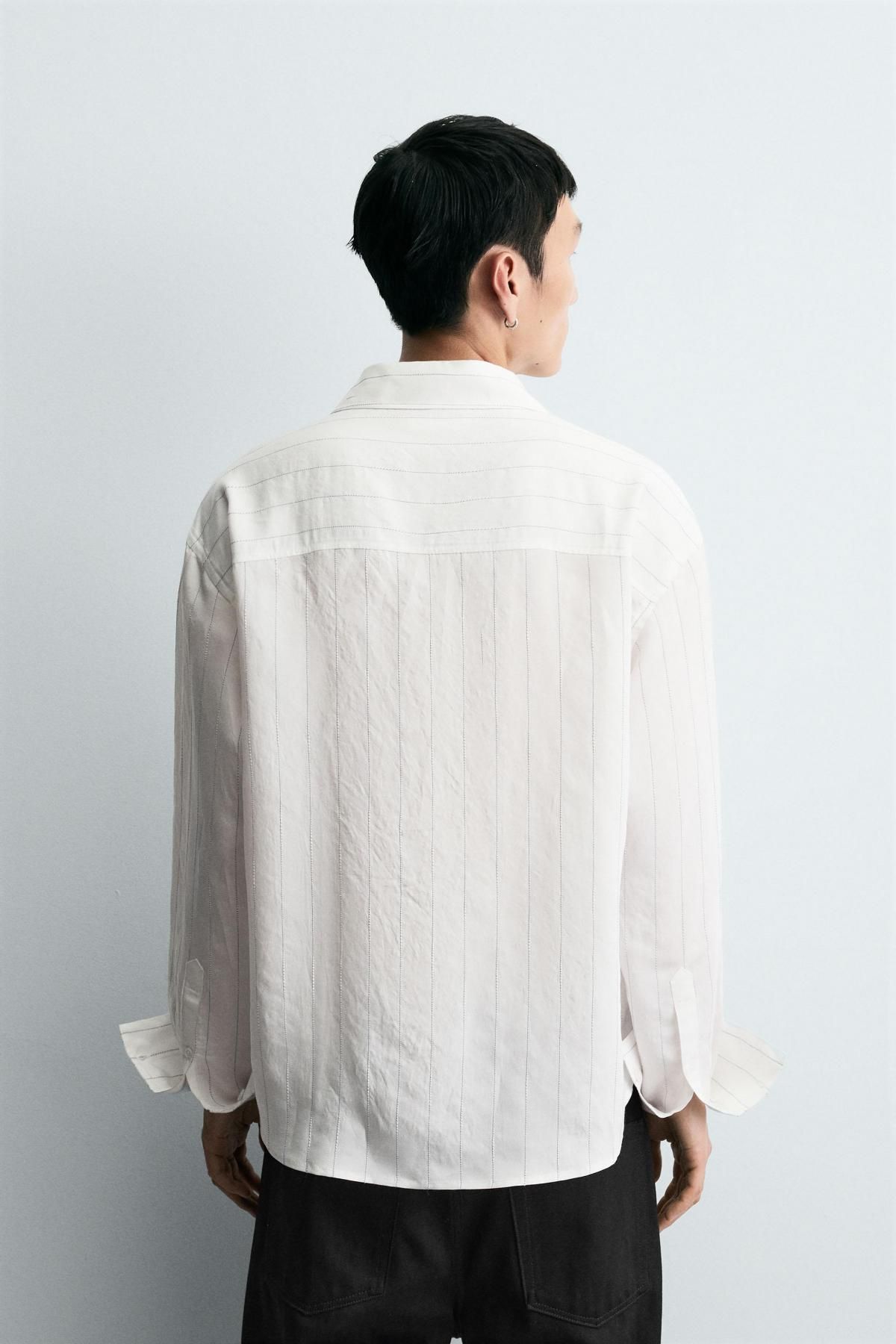 자라 스트라이프 플루이드 테크니컬 긴팔 셔츠 2688/114 STRIPED - 상세 이미지 4