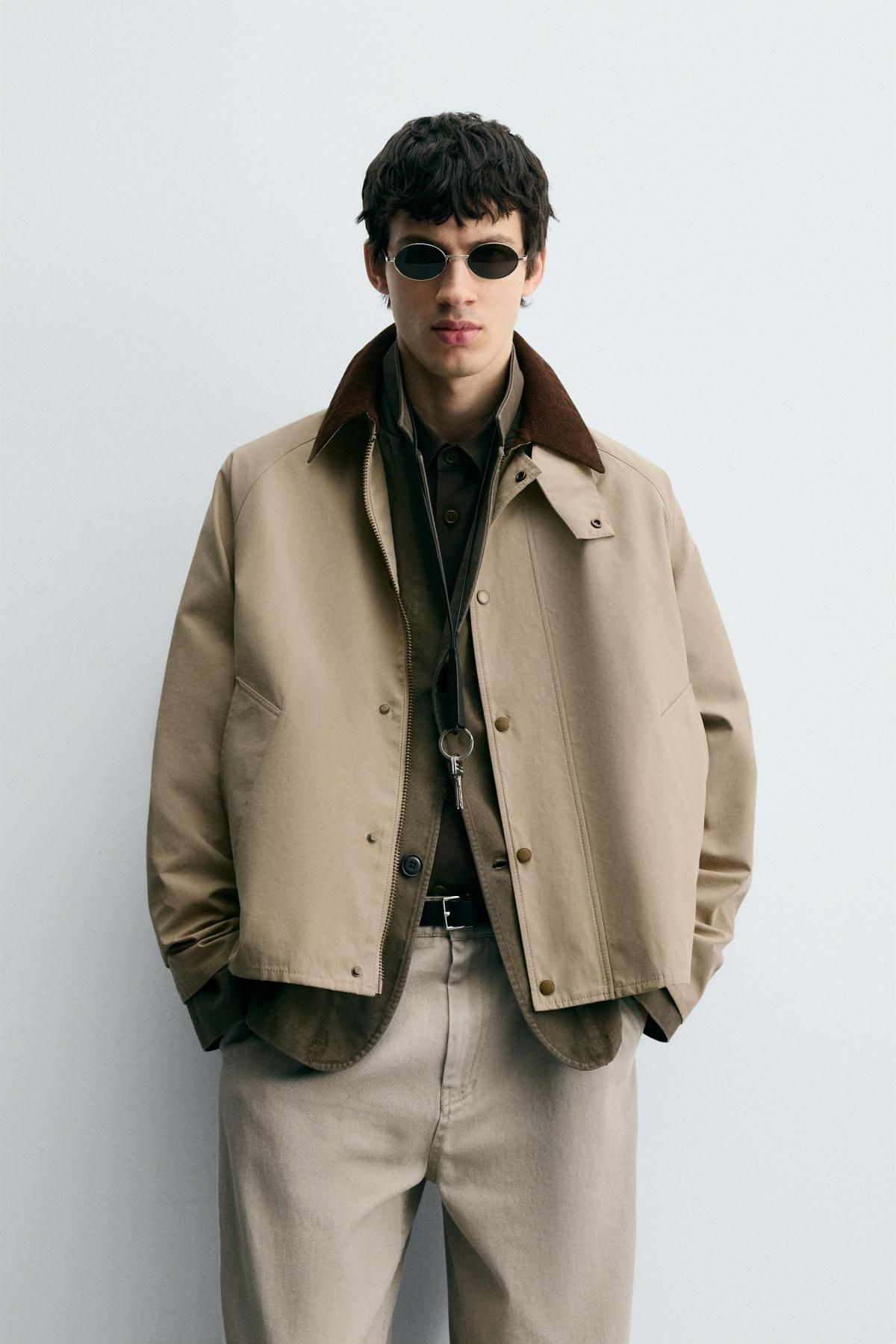 자라 테크니컬 배색카라 릴렉스핏 재킷 7380/220 BEIGE - 상세 이미지 3