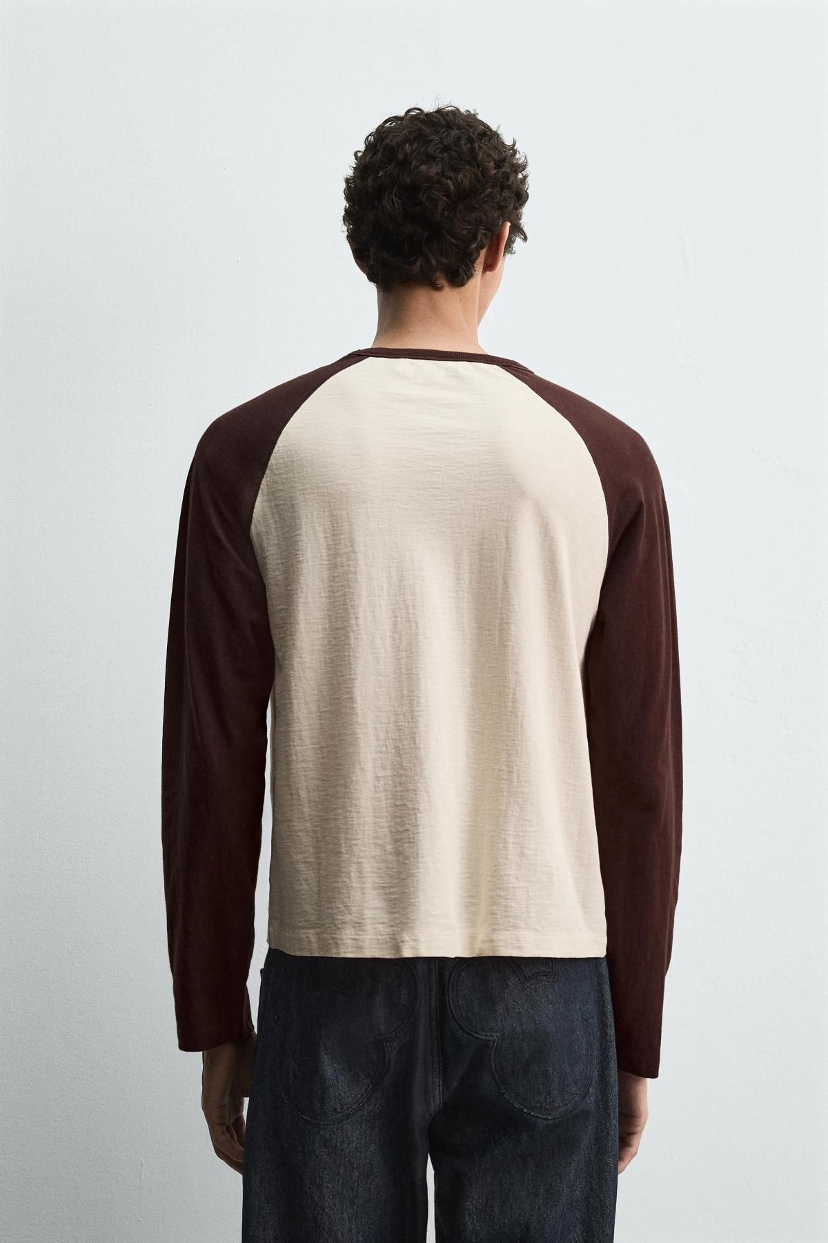 자라 그래픽 래글런 긴팔 티셔츠 X 해리 램버트 디즈니 6224/356 BROWN - 상세 이미지 4