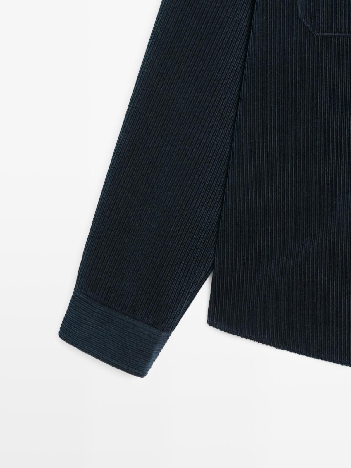 마시모두띠 코듀로이 포켓 오버셔츠 남성 긴팔 캐주얼 1722/287 NAVY BLUE - 상세 이미지 5