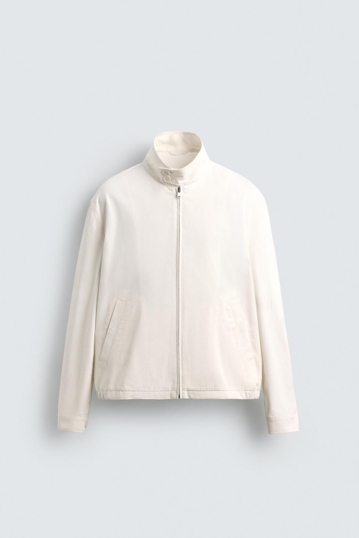 자라 라이트웨이트 레귤러핏 코튼 집업 재킷 5926/101 WHITE - 메인 이미지