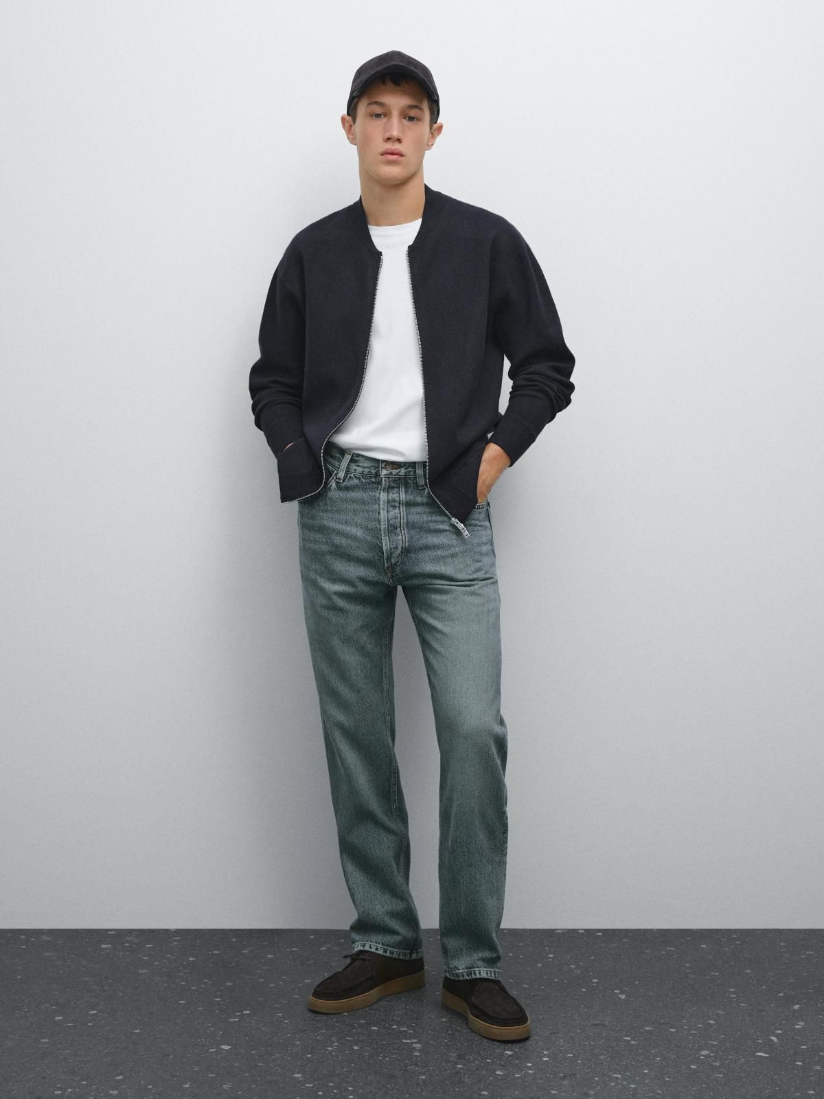 마시모두띠 테크니컬 니트 봄버 집업 가디건 0986/374 NAVY BLUE - 상세 이미지 2