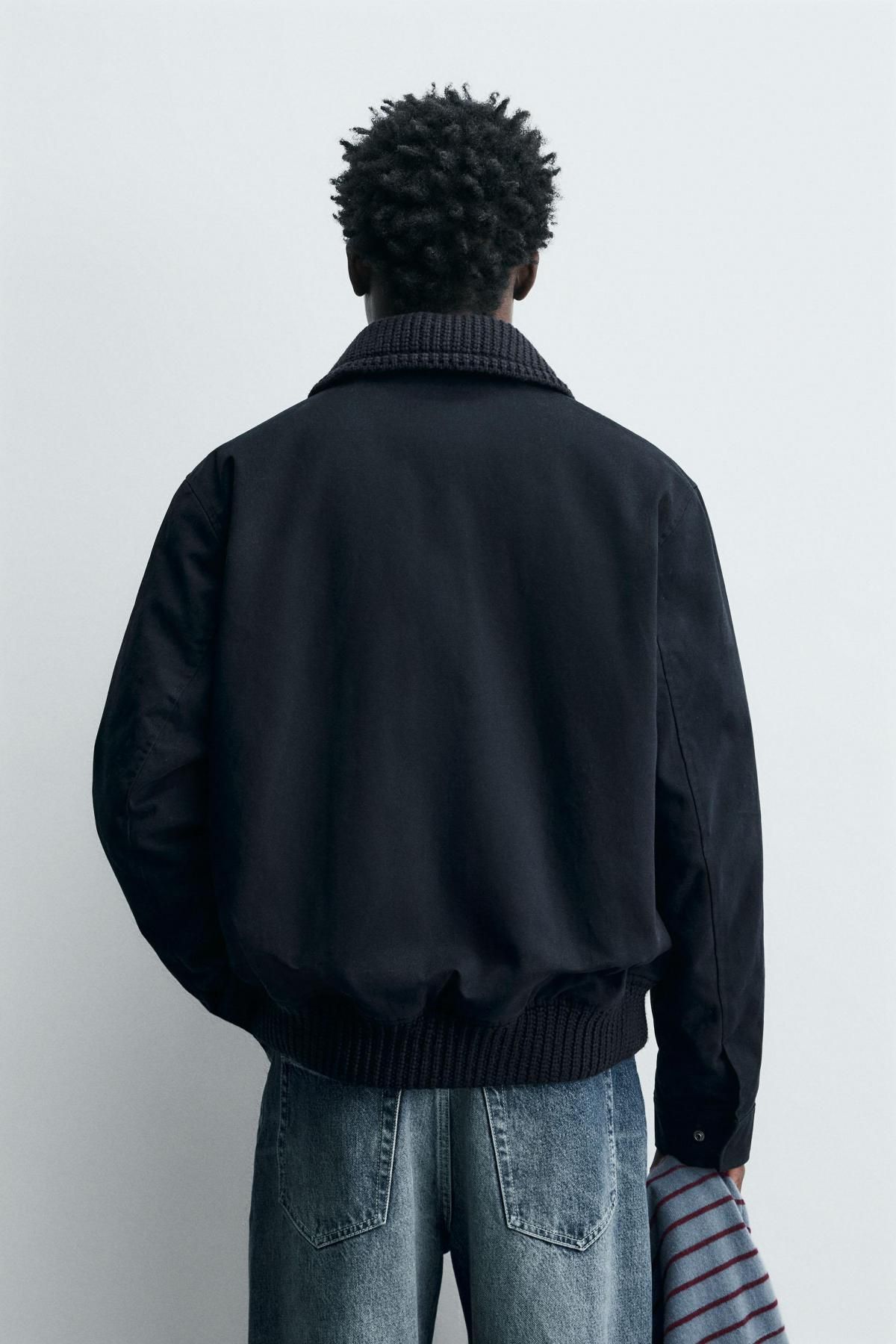 자라 배색 카라 토글 집업 재킷 3918/210 NAVY BLUE - 상세 이미지 4