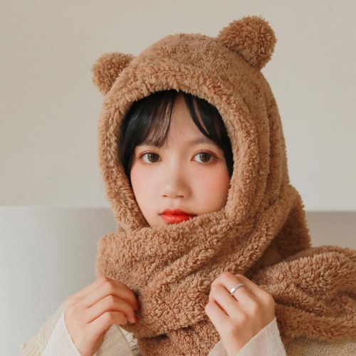 곰돌이 후드 머플러 모자 목돌이 이미지 7