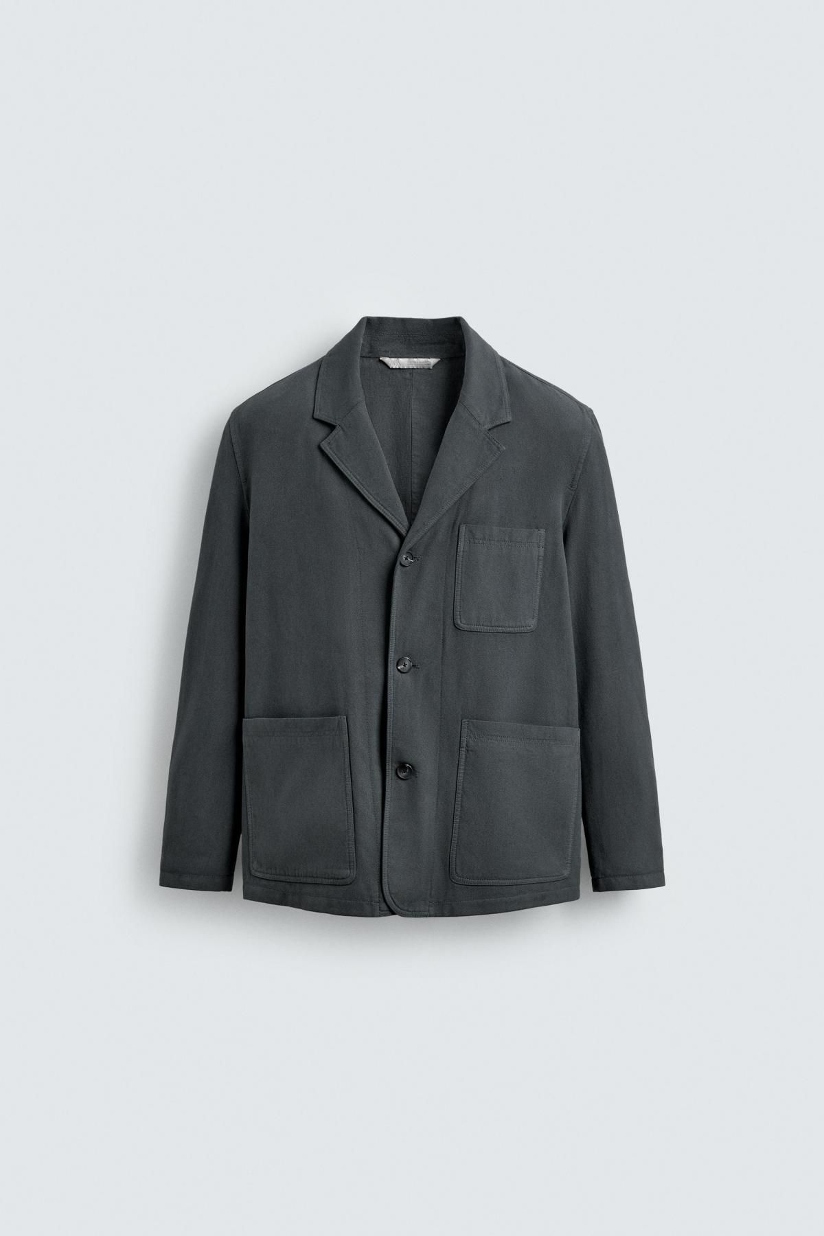 자라 미니멀 릴랙스핏 텍스처 테일러드 재킷 6493/112 ANTHRACITE GREY - 메인 이미지
