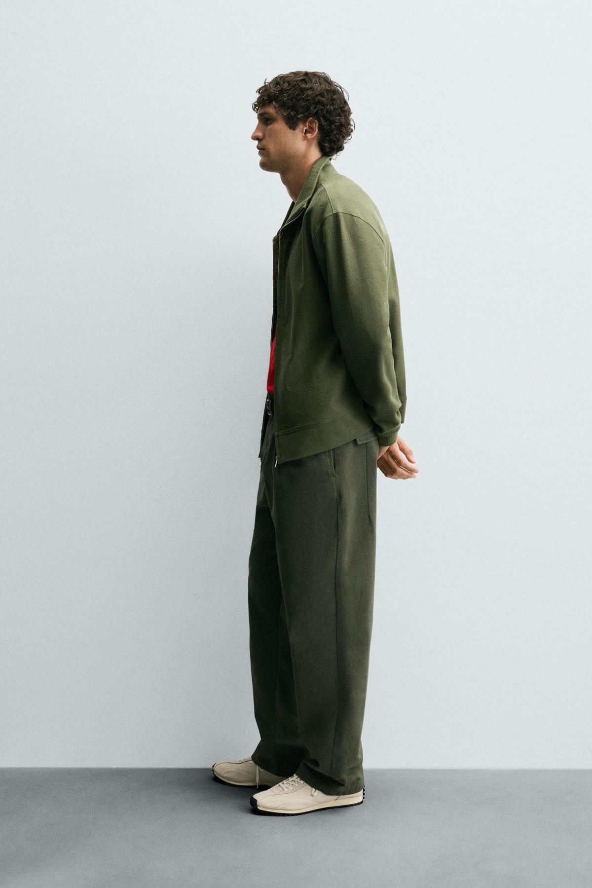 자라 라이트웨이트 하이넥 집업 스웨트셔츠 4092/337 GREEN-DRY - 상세 이미지 5