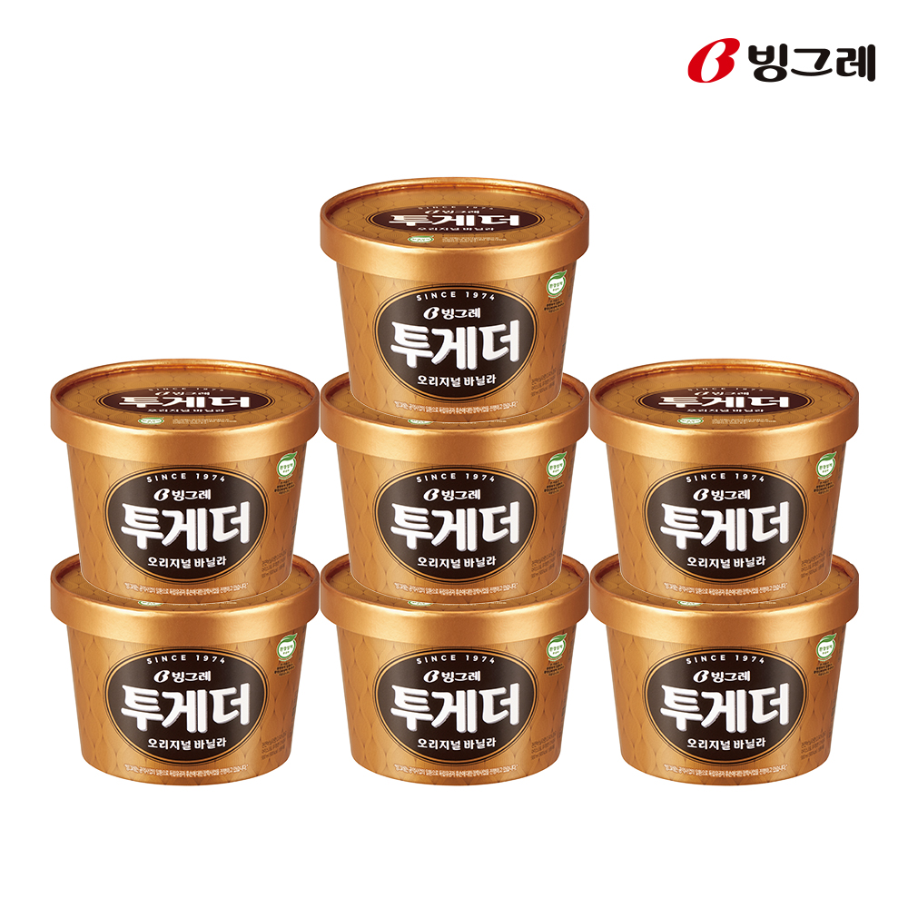 [500원 적립] 빙그레 투게더 오리지널 바닐라 900ml 7개 아이스크림 - 상품 이미지