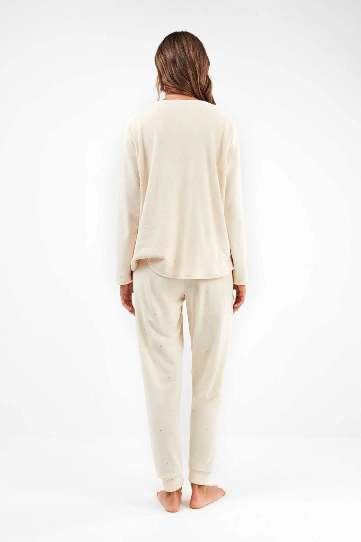 기셀라 엘라스틱 플리스 여성 잠옷 세트 8182705 BEIGE - 상세 이미지 2