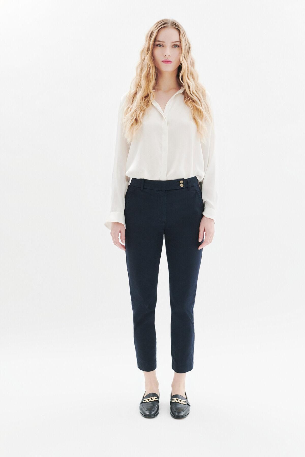 카롤 슬림핏 버튼 디테일 치노 팬츠 3722202 AZUL MARINO - 상세 이미지 2