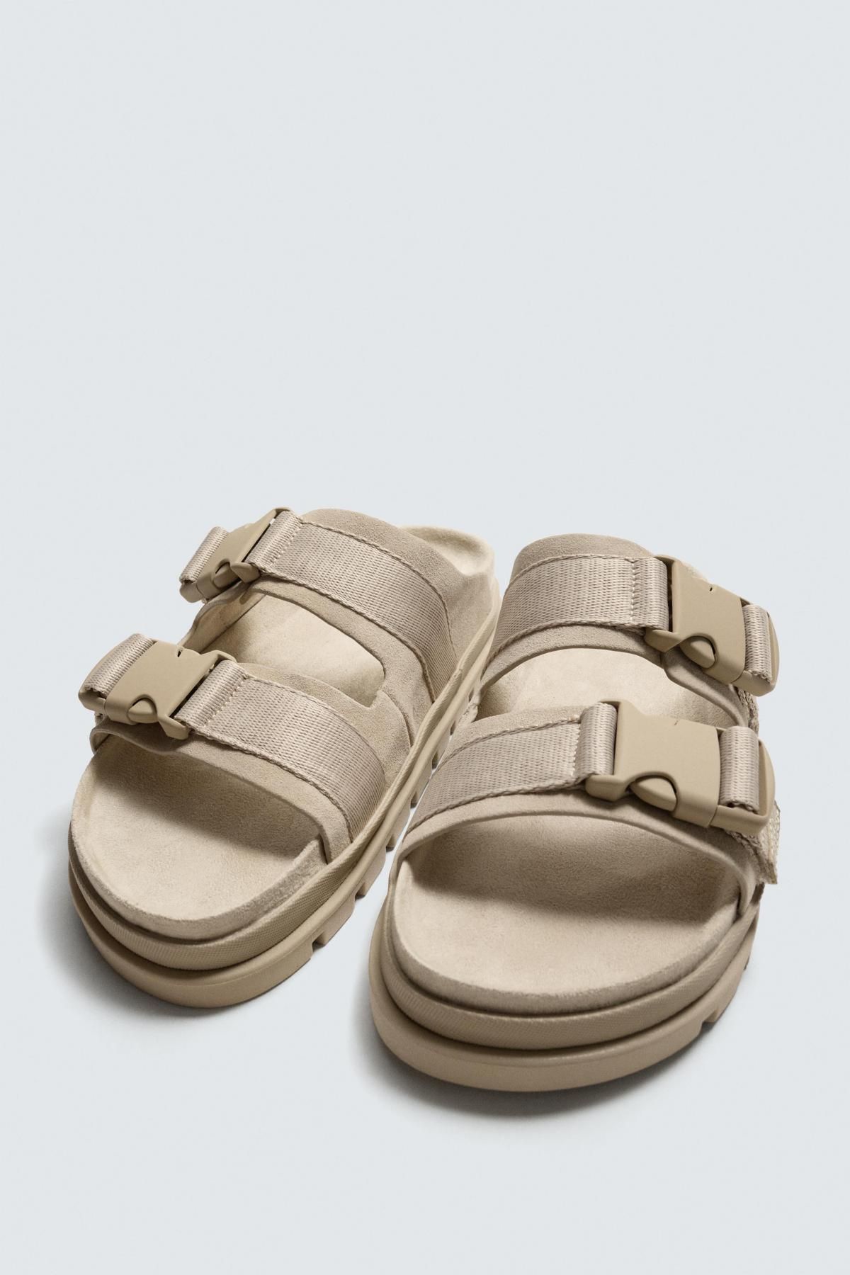 자라 베이지 청키 스트랩 레더 샌들 2722/620 BEIGE - 상세 이미지 2