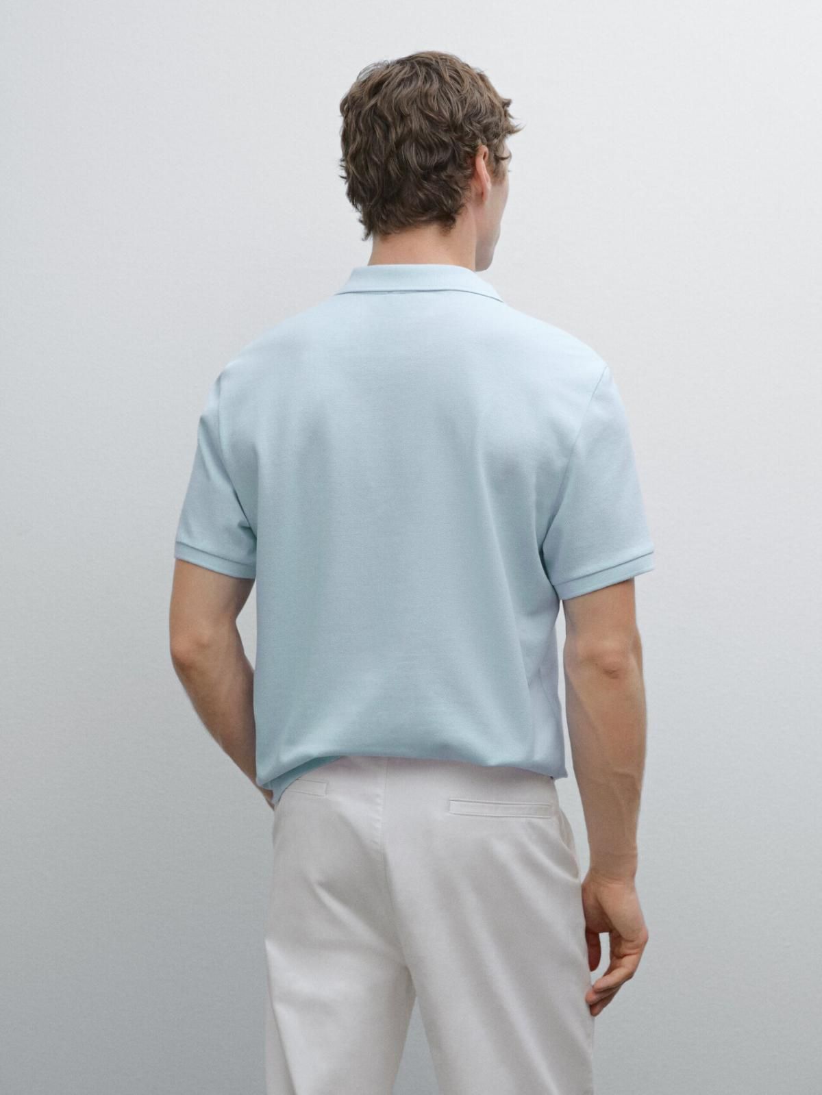 마시모두띠 마이크로 피케 코튼 폴로 셔츠 0744/244 LIGHT BLUE - 상세 이미지 5