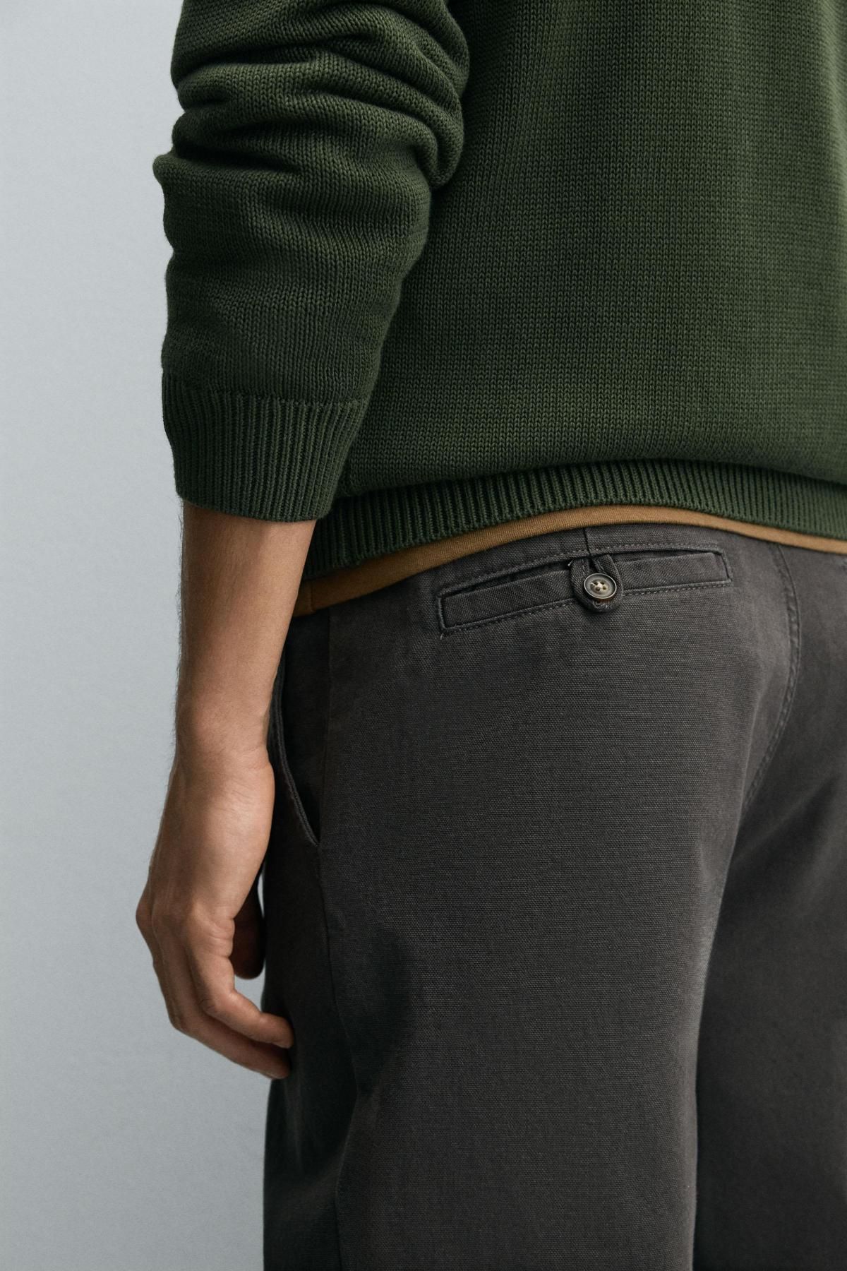 자라 미니멀 스트레이트핏 치노 팬츠 2342/302 GREY - 상세 이미지 5